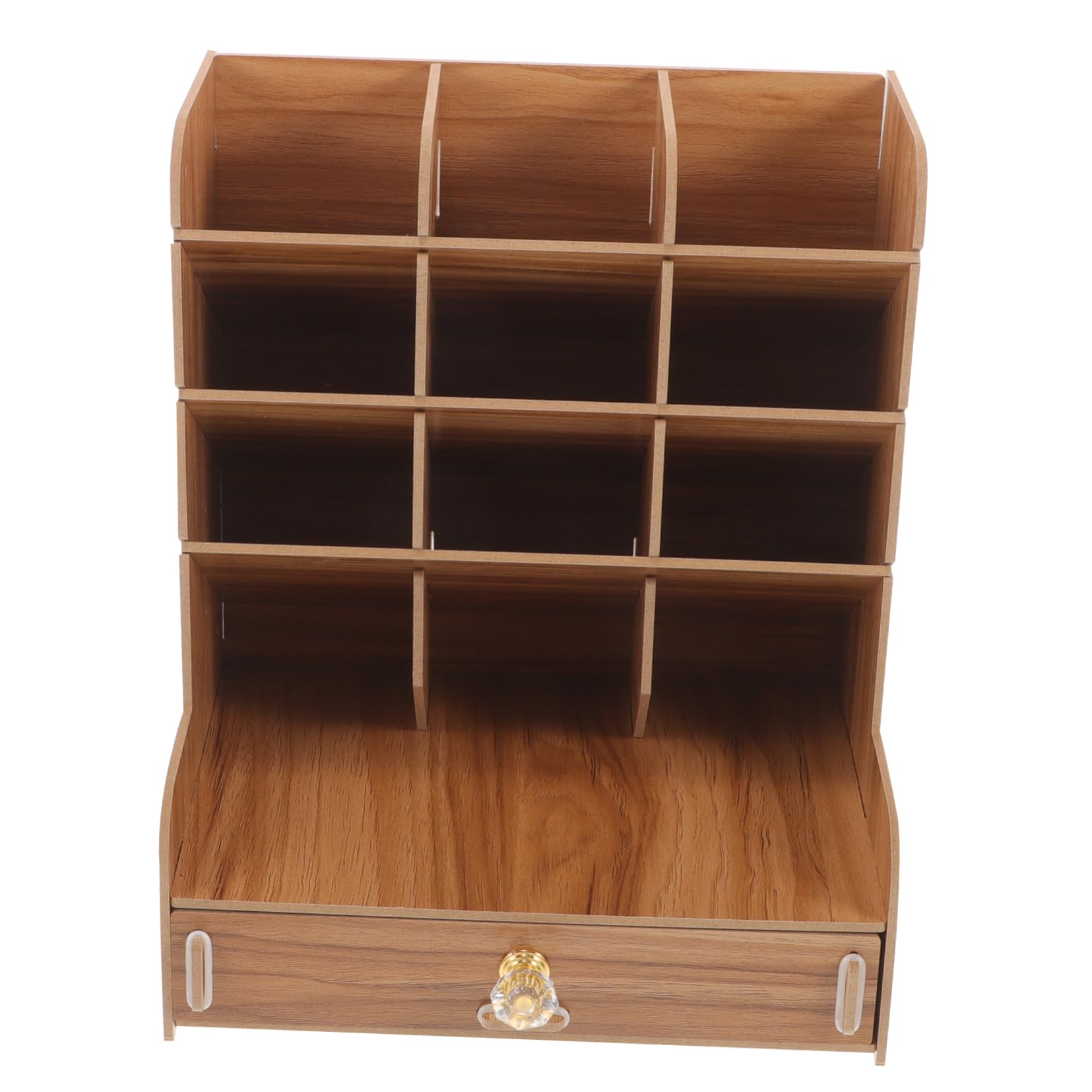 SHOWERORO Elegante Portapenne Da Scrivania in Legno Per Organizer Da Scrivania Multi-griglia Per Cancelleria