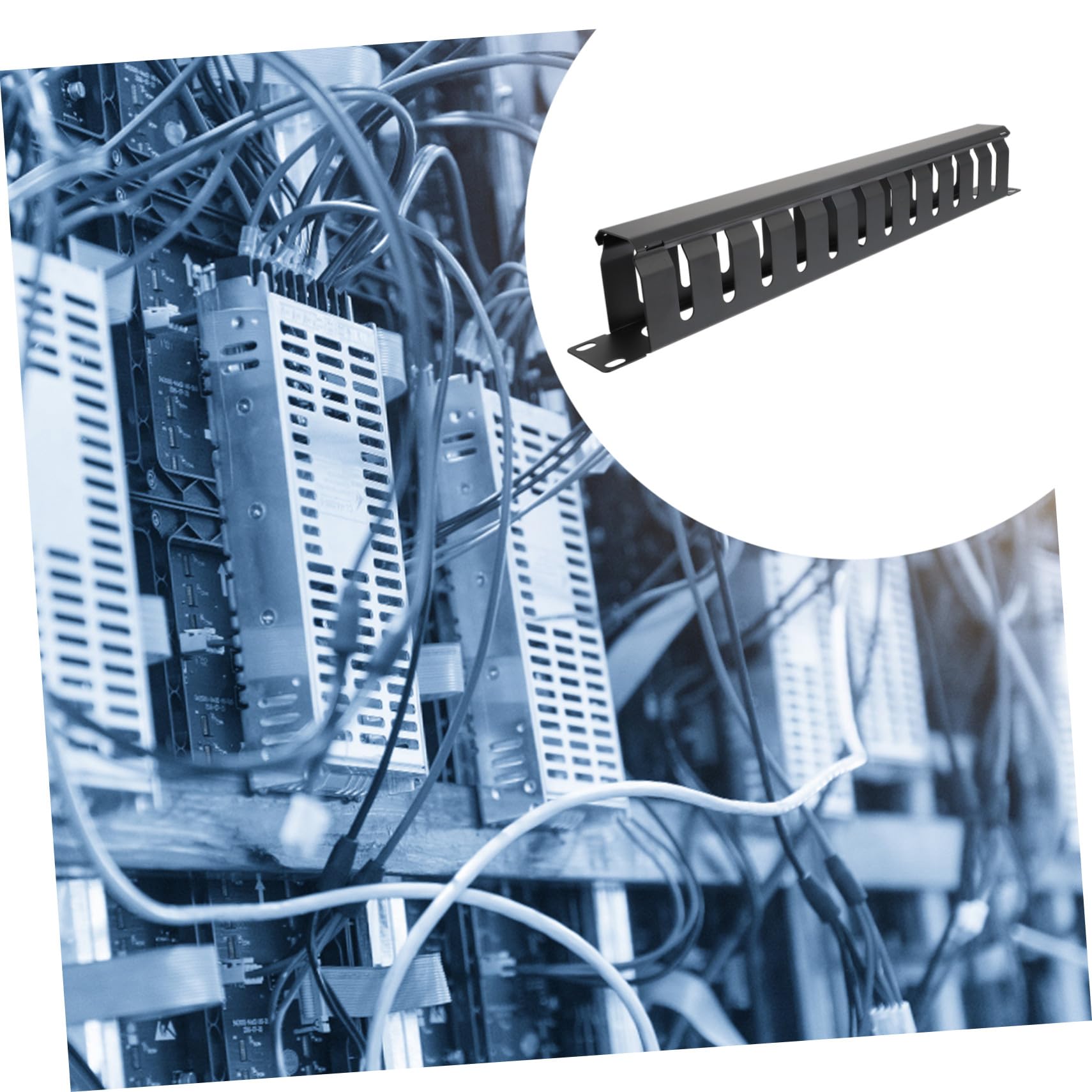 Organisateur de Câbles Métallique Emplacements Support Horizontal Réglable pour Gestion Réseau Bureau Hôtel et Facile à Installer