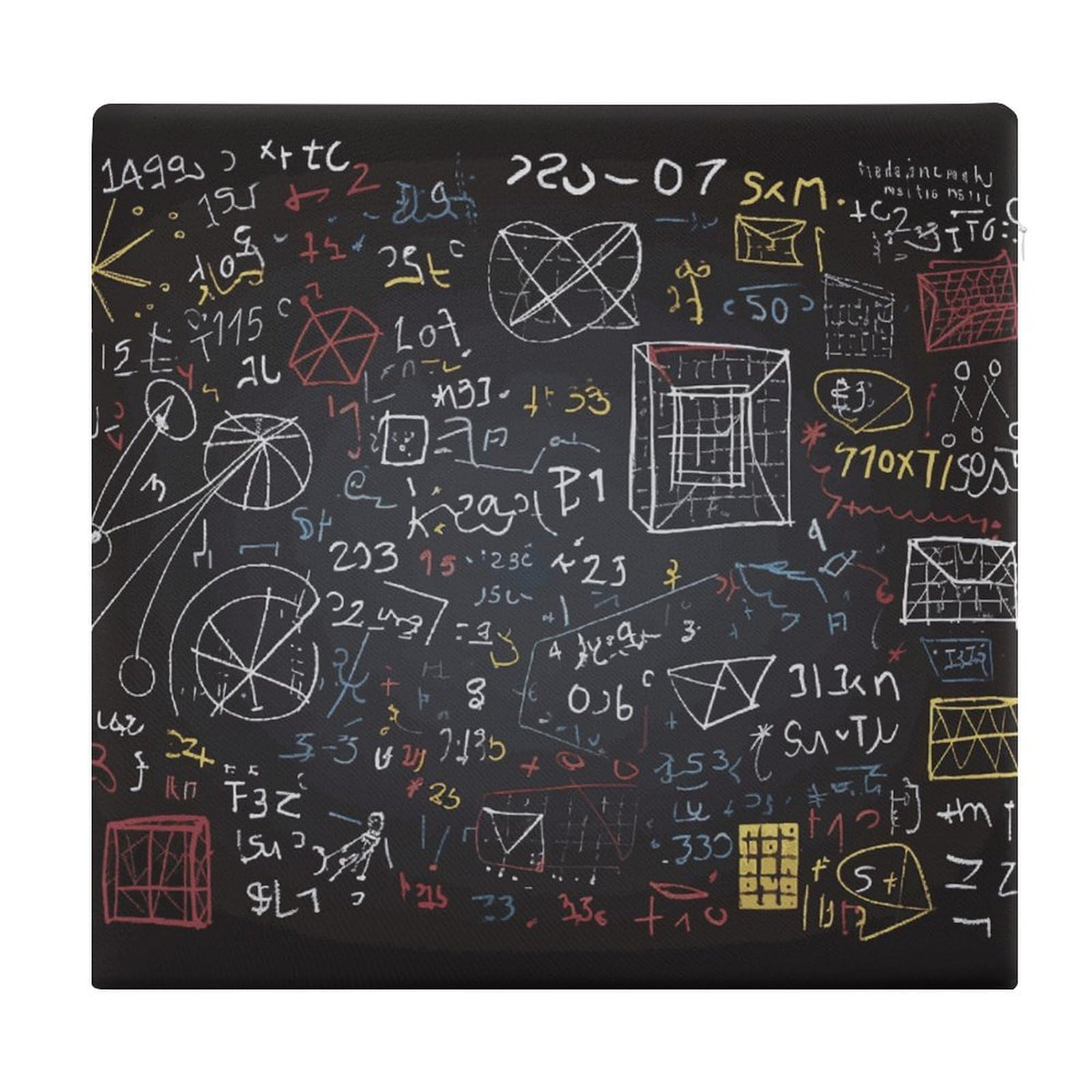 FekiLoot Mathematics and Physics Seat Cushion for Dining Chairs Breathable Square Chair Pads Memory Foam Chair Cushions Comfortable Non-Slip Seat Pad Meditation Floor Pillow 13.8”x15”