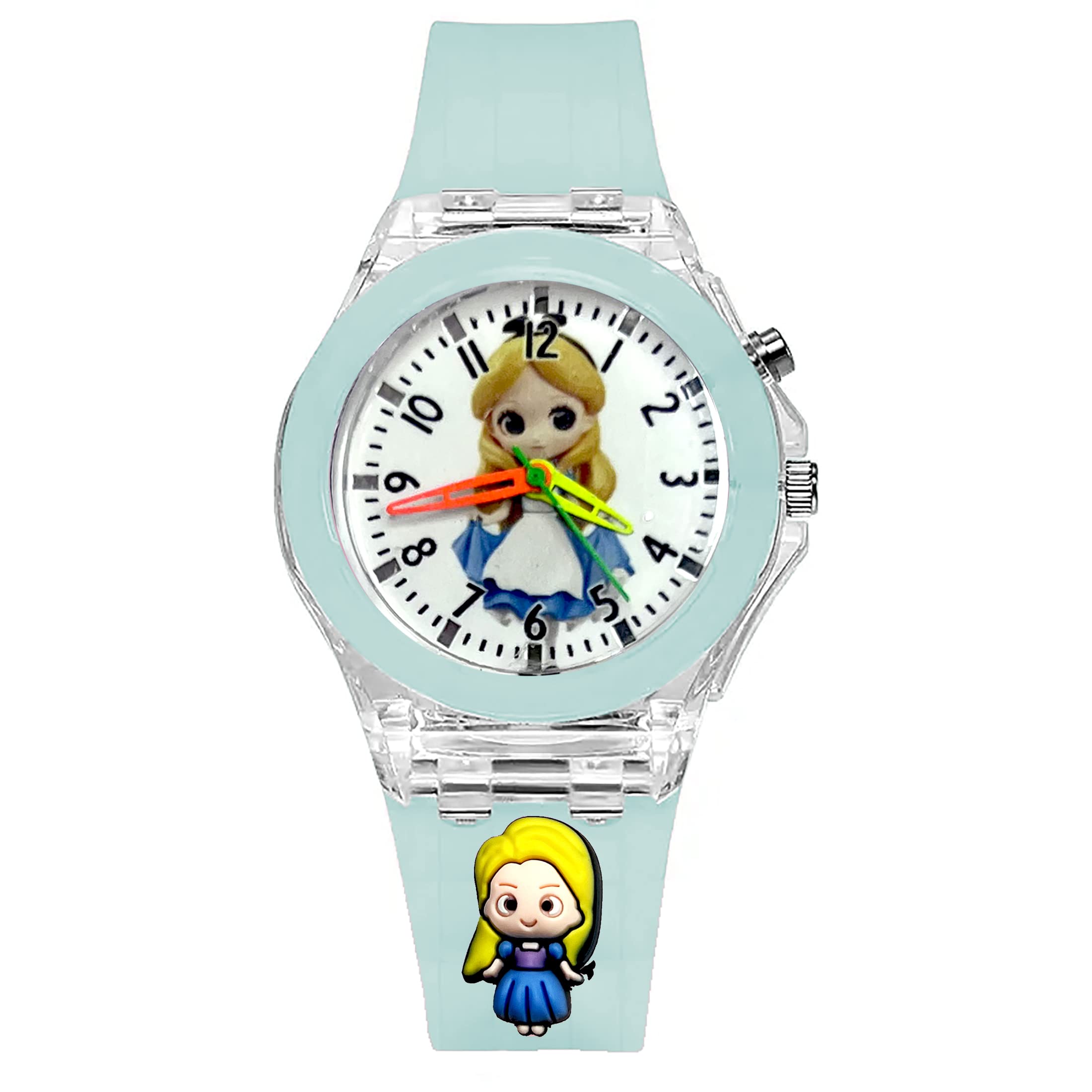 Time Up Analog Dial Princess Rapunzel 3D Cartoon Strap Disco Glow Light Cartoon Dial Kids Watch for Girls & Boys (Age:4-15 Years) -URO-RX (Sea Green) (B0BXX2DRGH) Amazon Price History, Amazon Price Tracker