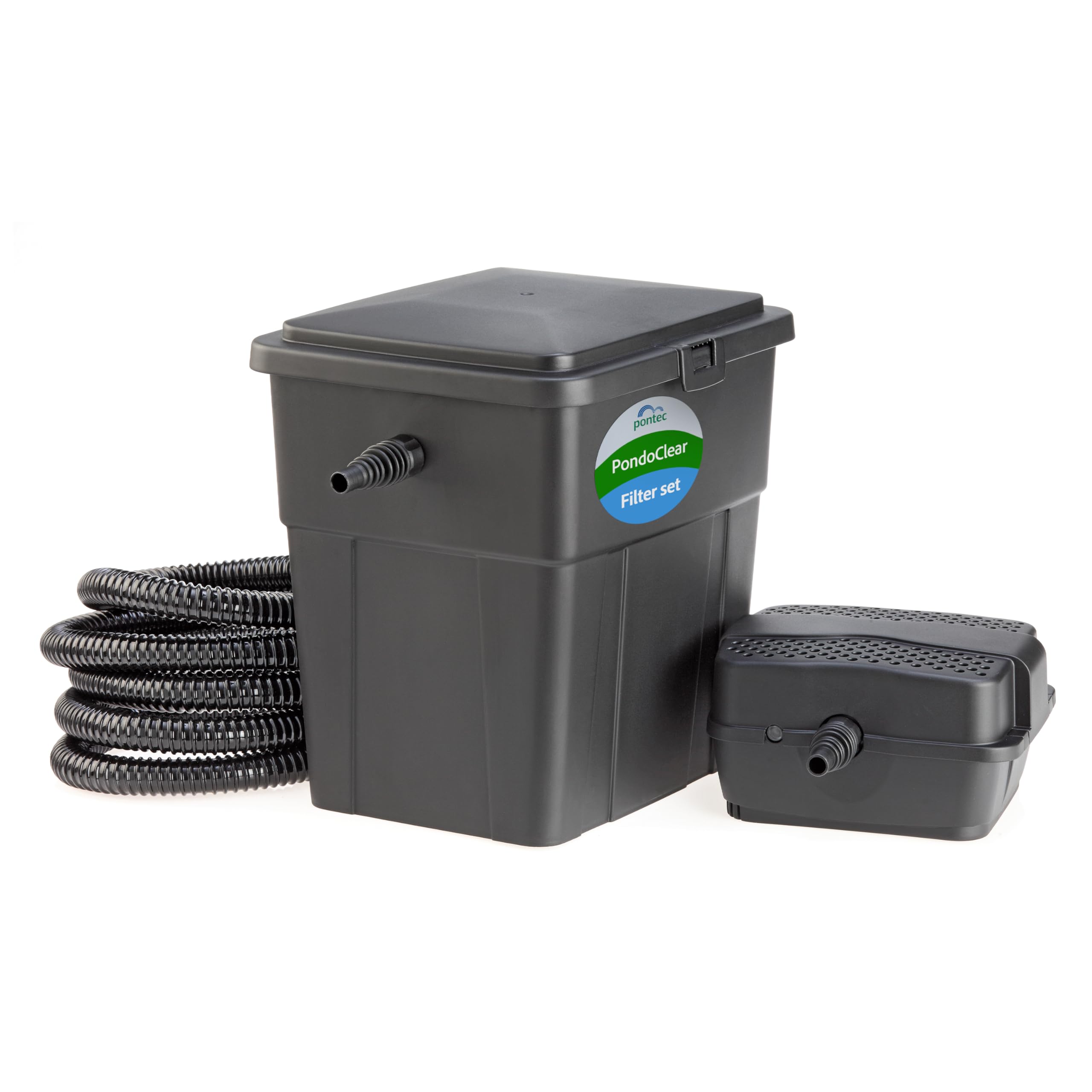 Pontec 51226 PondoClear Set 4000 - Mehrstufiges Filtersystem aus Durchlauffilter und UVC-Einheit (7 Watt) / Komplettset, Blau