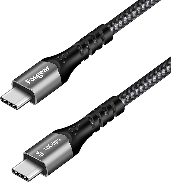 Fasgear USB C to Type C Cable, USB 3.1 Type C Gen 2 Fast Charge Cable, 100W Power Delivery, 10Gbps Data Transfer, 4K@60Hz Video Output, Compatible for Type-C Device and Oculus Quest (3ft, Black)