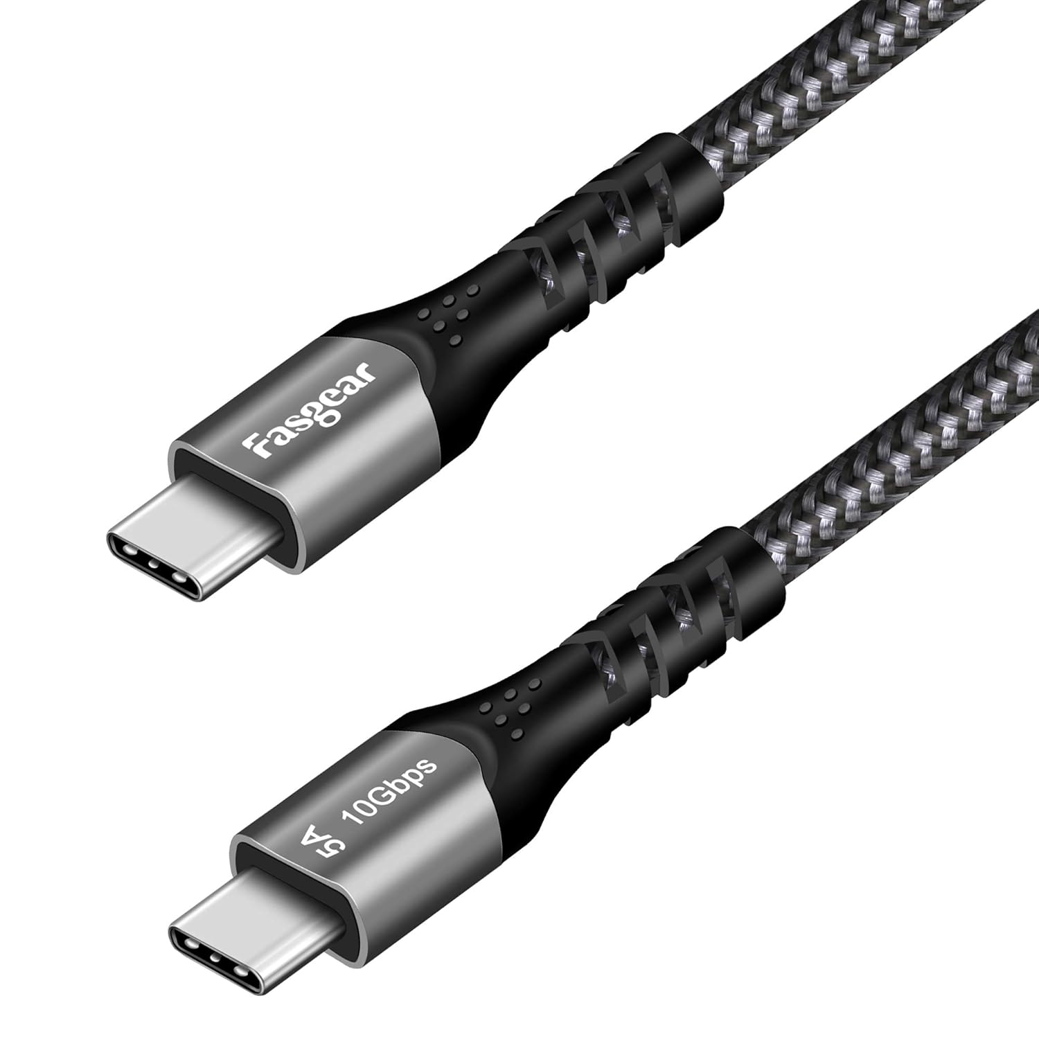 Fasgear USB C Cable 10ft USB 3.1 Gen2 Type C 20V/5A Fast Charging 100W Power Delivery Cords for USB-C Device, 10Gbps Data Sync, 4K@60Hz Video Output, Quest Link (3m,Black)