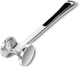 AOWOTO Meat Tenderizer Hammer Mallet Tool Pounder For Tenderizing Steak Beef And Poultry. With Rubber Comfort Grip Handle.Dishwasher Easy