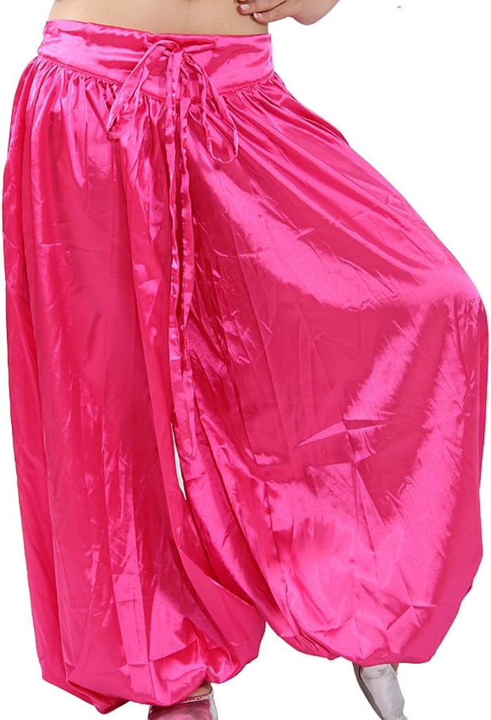 Wuchieal Belly Dance Pant Satin Pants Dancing Tribal Harem Pants Latern Pant