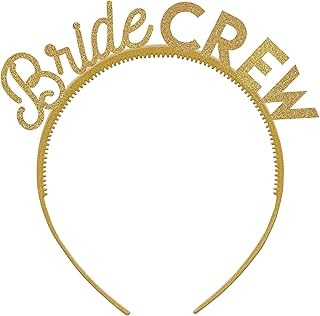 amscan Bride Crew Plastic Word Headband | 6 Pcs., Gold
