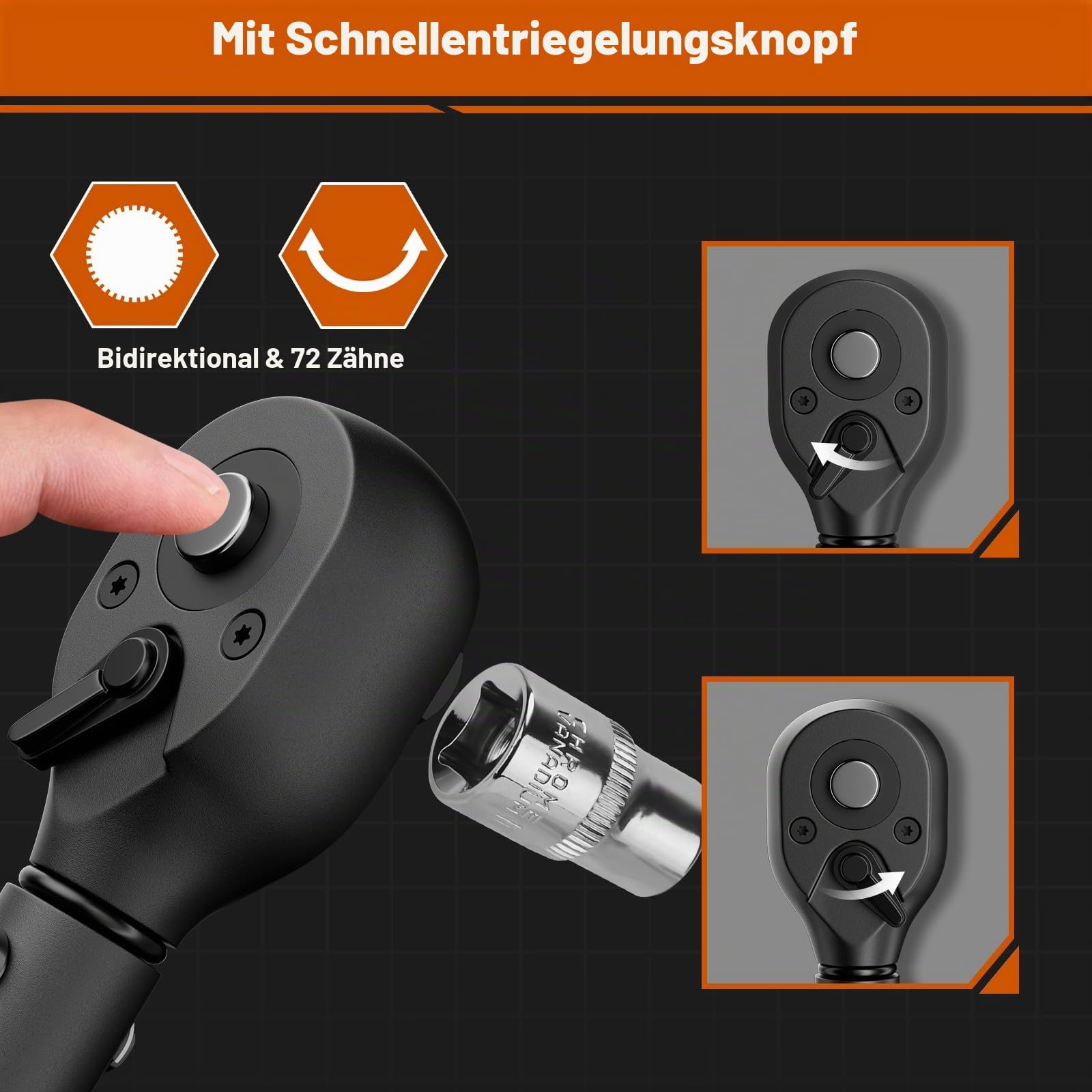 Drehmomentschlüssel 3/8 Zoll, 10-60Nm, 14-tlg. Drehmomentschlüssel Set, ± 3% Fehlergenauigkeit mit Verlängerung, Magnetische Zündkerzenhülse, Universalgelenk, Bits für Fahrrad, Motorrad, Auto
