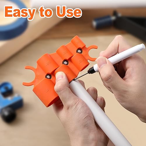 Miniatura 4 de Kit de herramientas de desbarbado de tubo y medidor de profundidad de 14 a 1-58 pulgadas, herramienta de biselado de tubo exterior interior para PVC