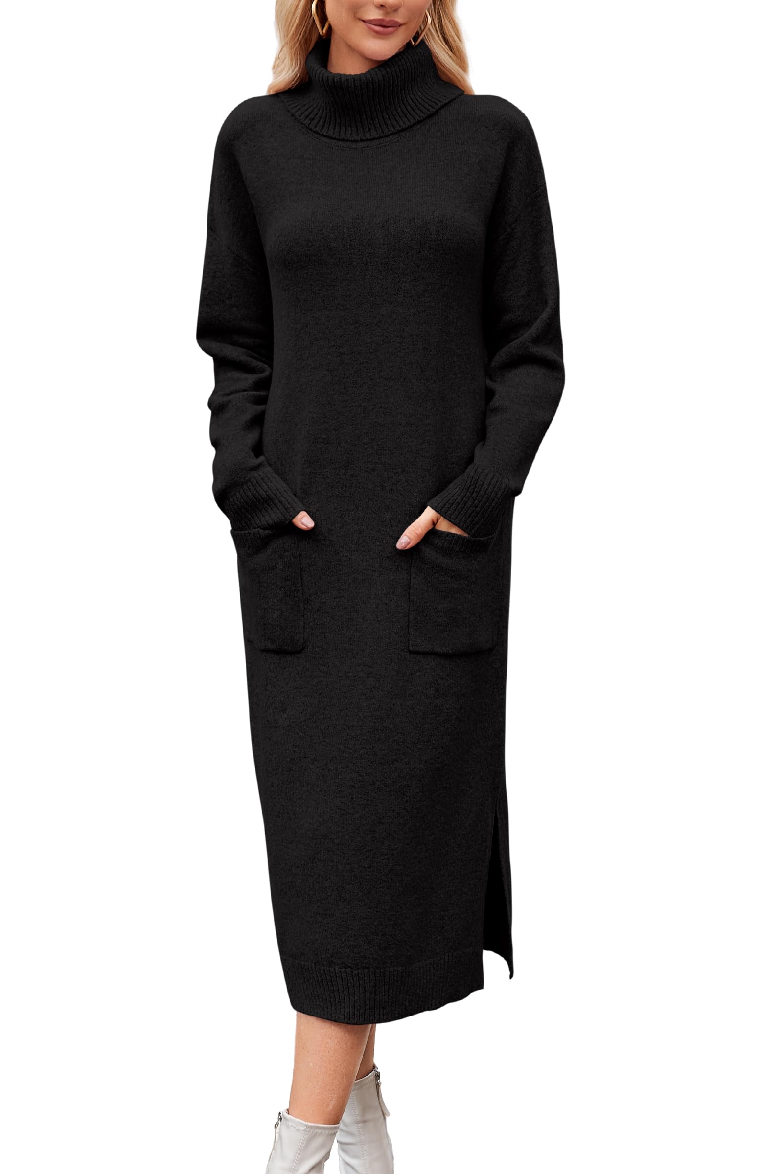 Arach&Cloz Fall Dresses for Women 2025 Trendy Long Sleeve Sweater