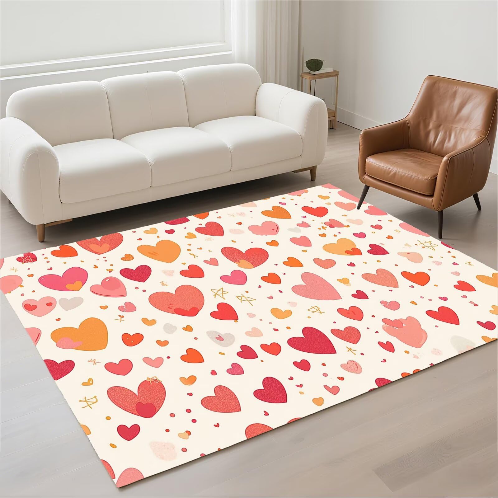 Tapis salon imperméable 80x150 grand tapis lavable en machine et antidérapant pour chambre