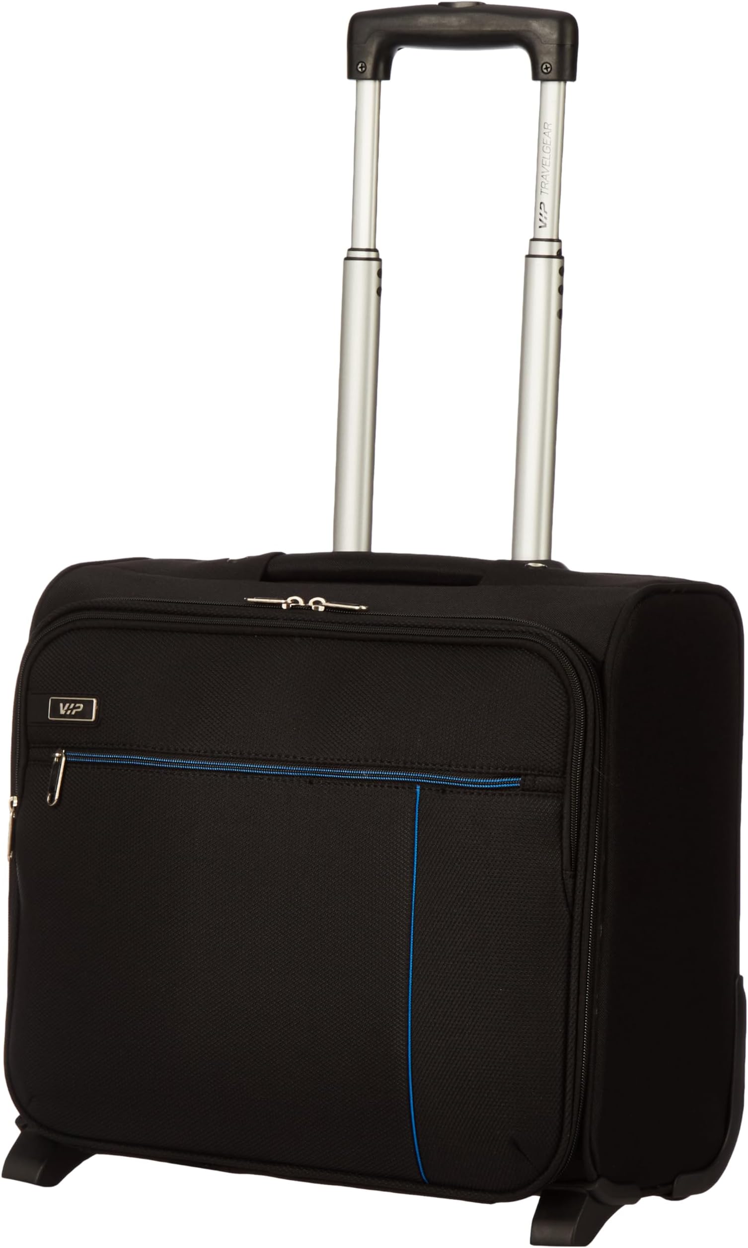 Alfa 44Cm Polyester 2W Black Business Overnighter Trolley Bag with Spinner Wheels, Extra Small