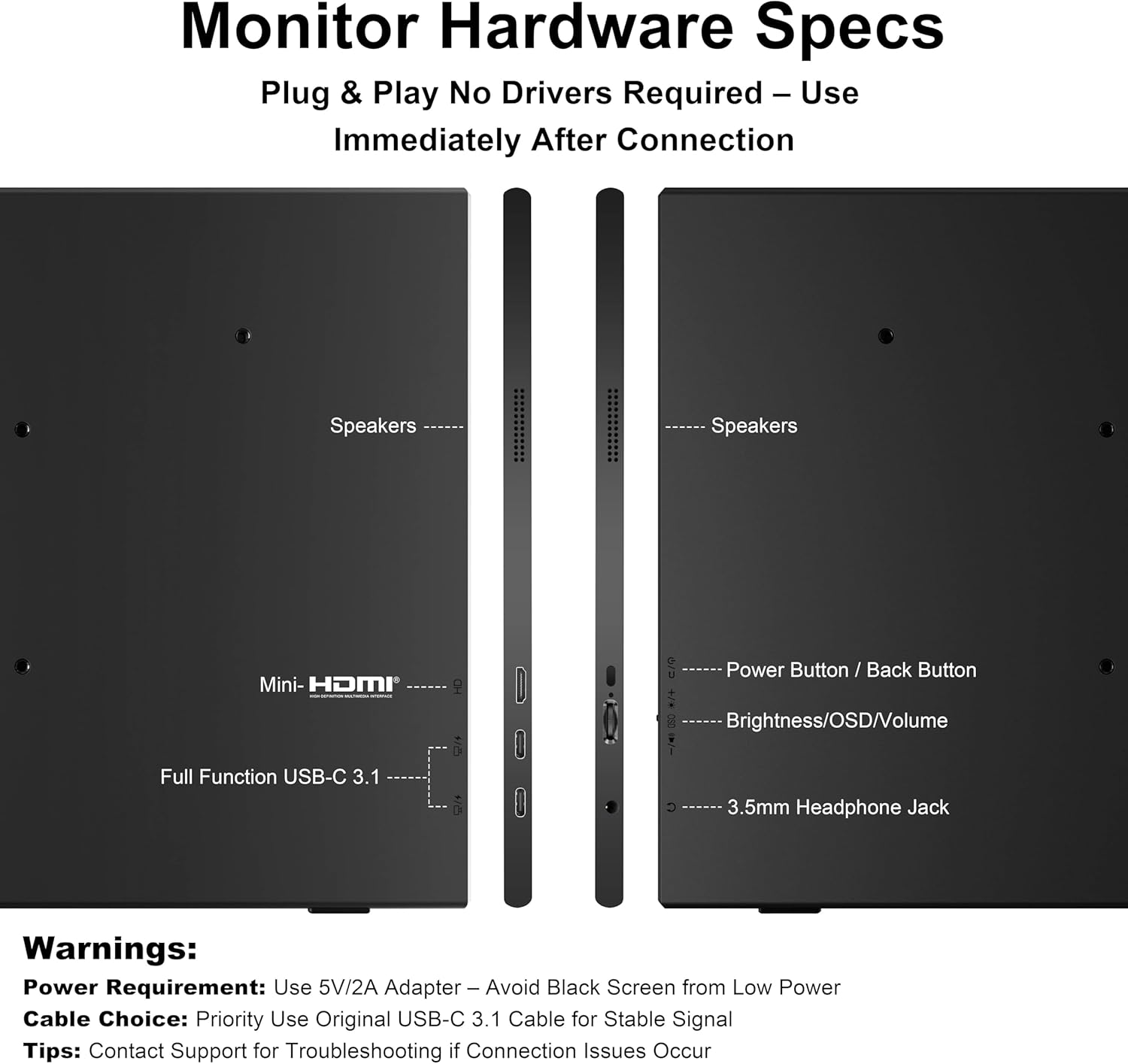 UFYQL 4K Portable Monitor 15.6 Inch, USB-C Laptop Screen with Metal Body & Magnetic Smart Cover, UHD IPS Second Display for MacBook PC, VESA Mountable Travel Monitor