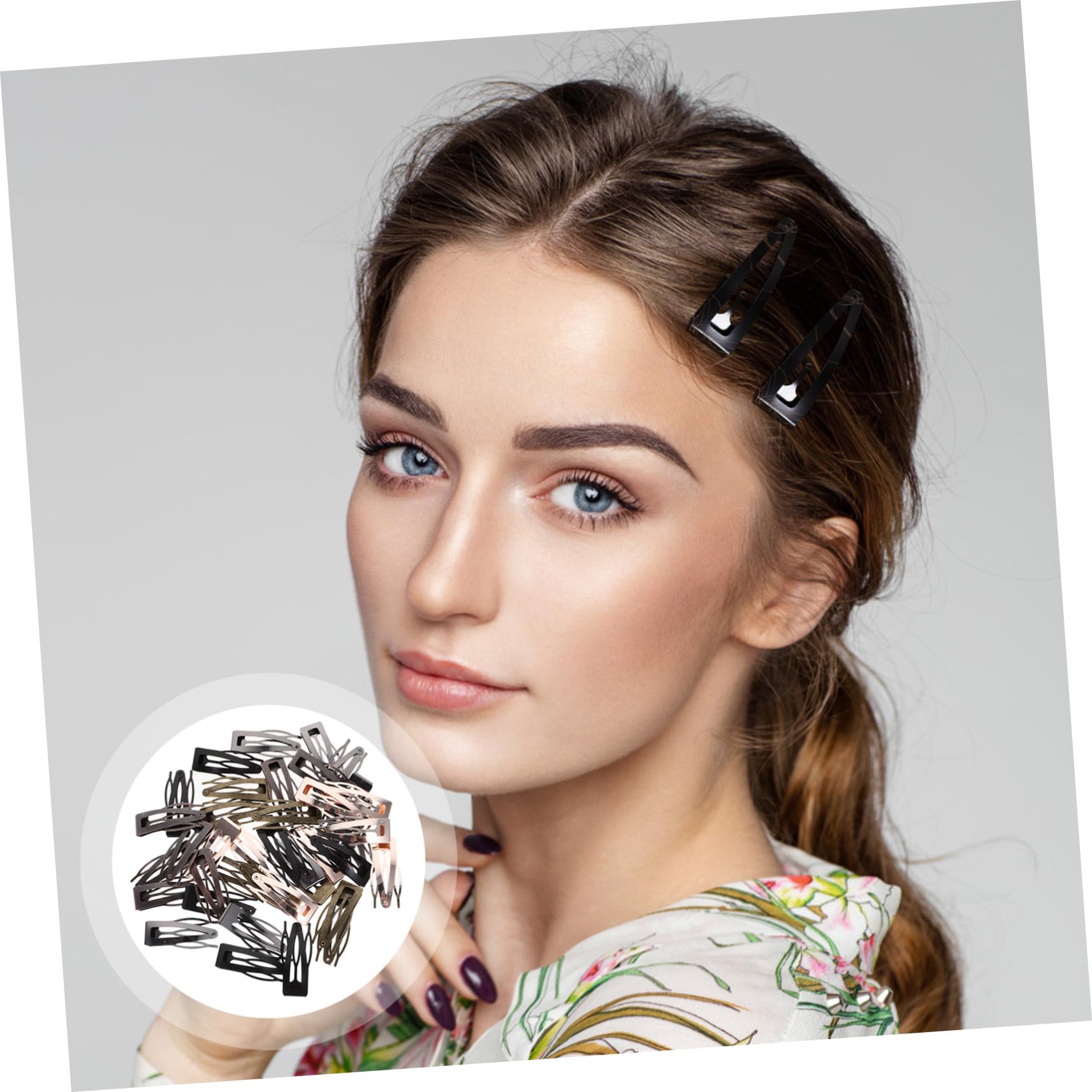 SOIMISS Pinces à Cheveux en Métal 40pcs pour Filles et Femmes, Clips à Pression Élégants et Pratiques, Accessoires pour Cheveux Faciles à Porter et Créer de Belles Coiffures