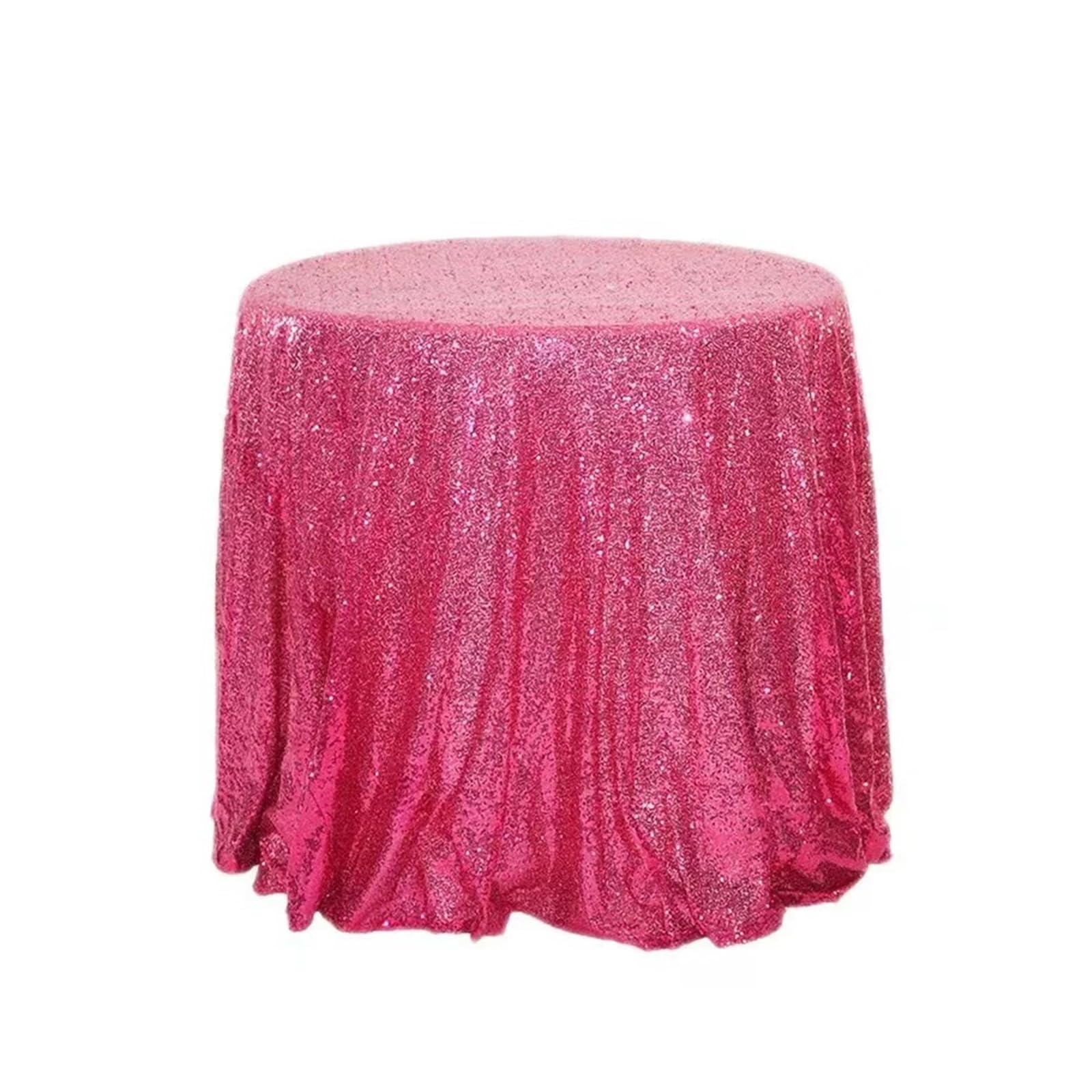 EKalgretrA Sequin Tablecloth Sequin Tablecloth Round Sparkling Table Cover for Wedding Party Decoration(Rose Red,Diameter -180cm)