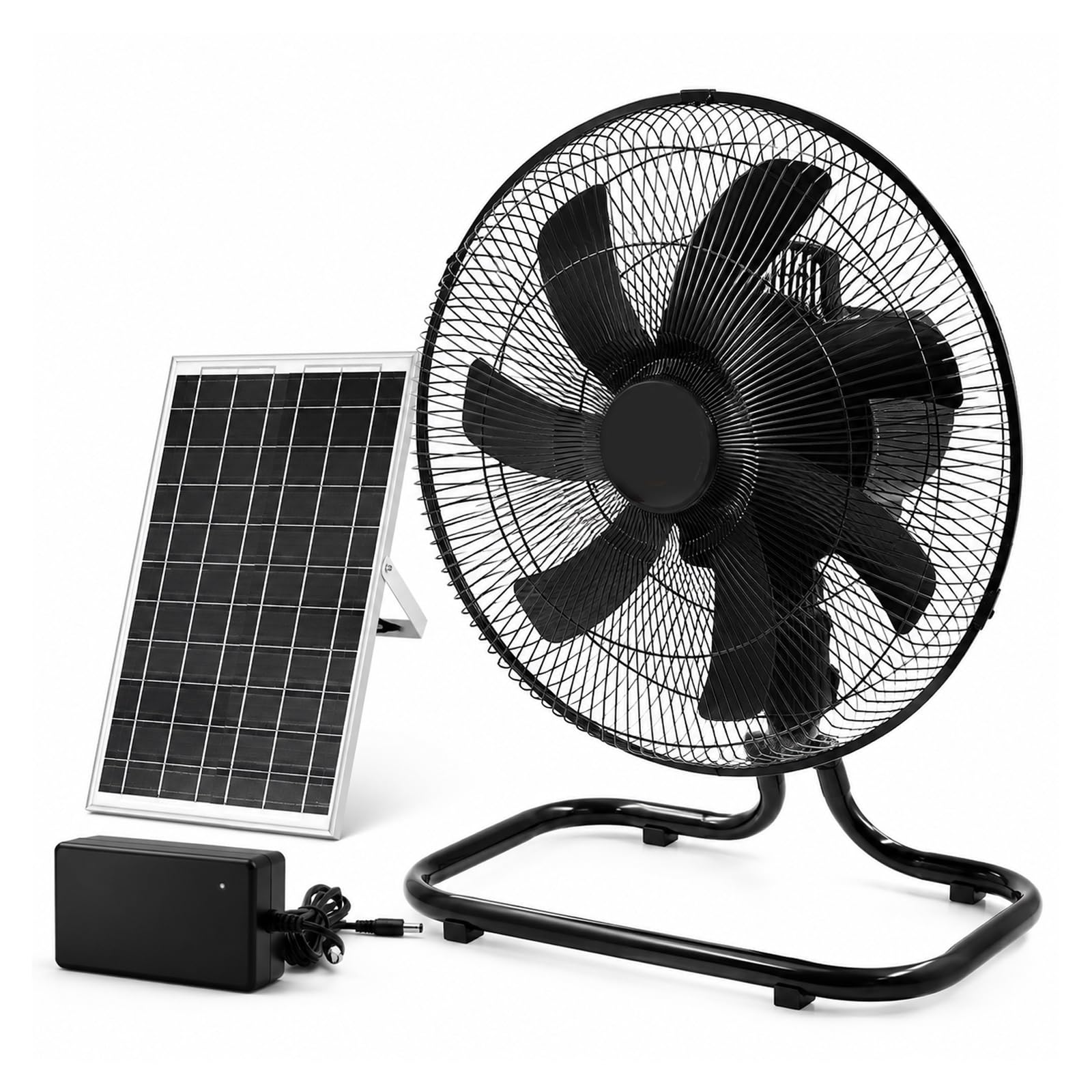 Ventilador solar de 10 velocidades con motor de cobre de 18W y pantalla de control LED