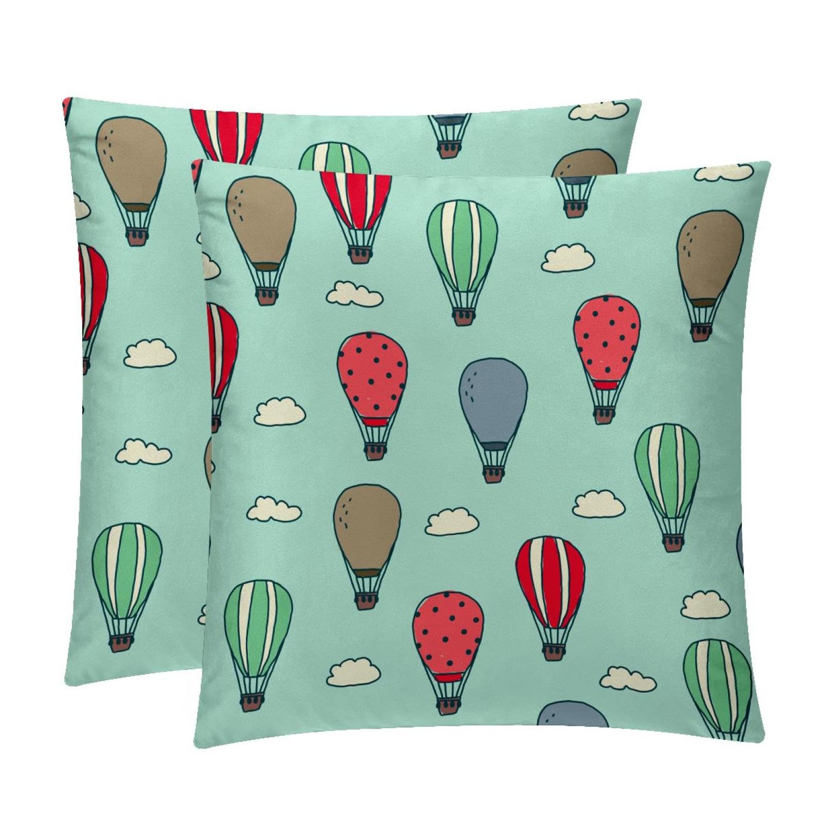 TDGKPZ Balloons Throw Pillow Covers 2 Pack Pillowcases Soft Cozy Pillow Cases For Couch Bed Sofa 50x50cm