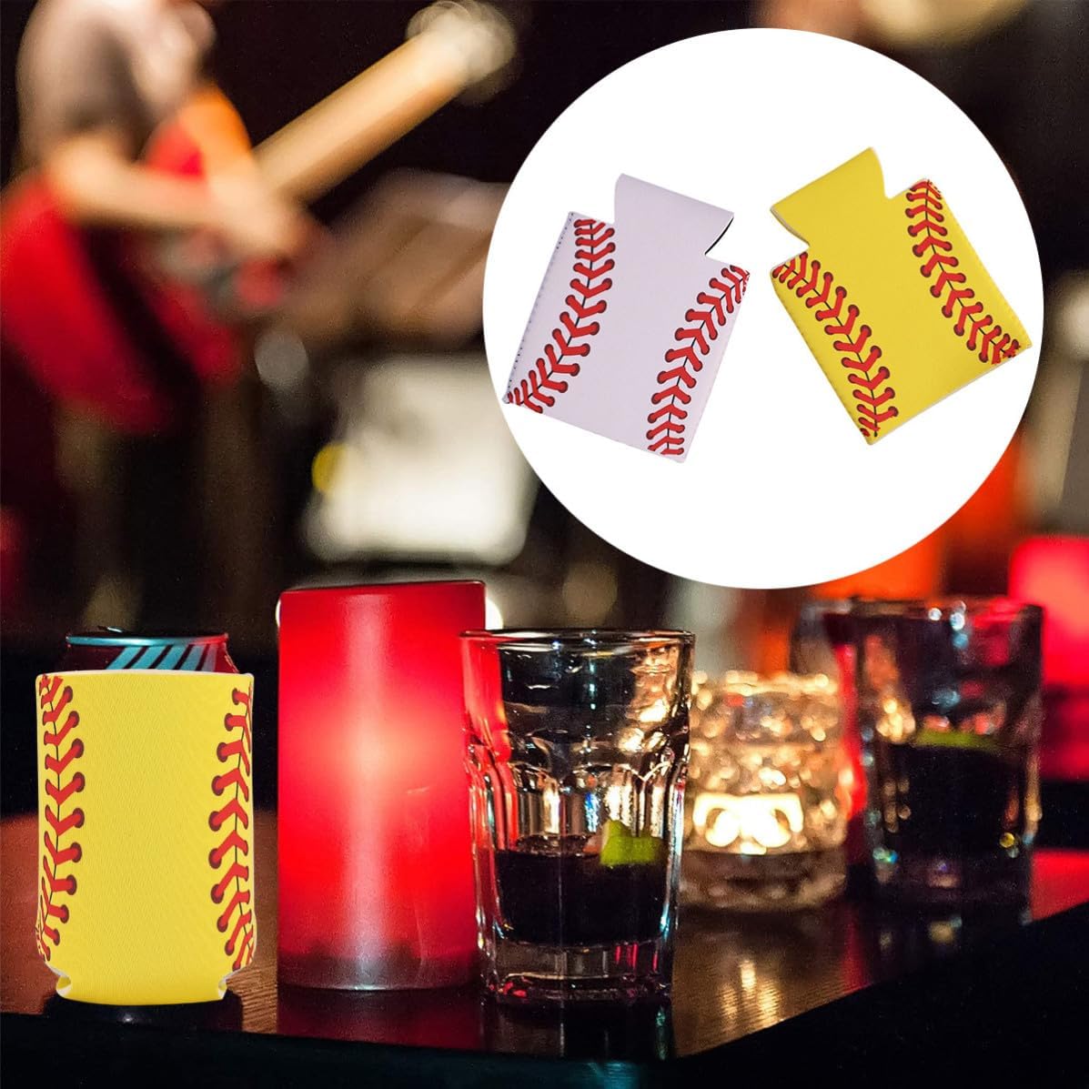 4pcs Ml Neoprene Can Sleeve Baseball Style for Soda Cans