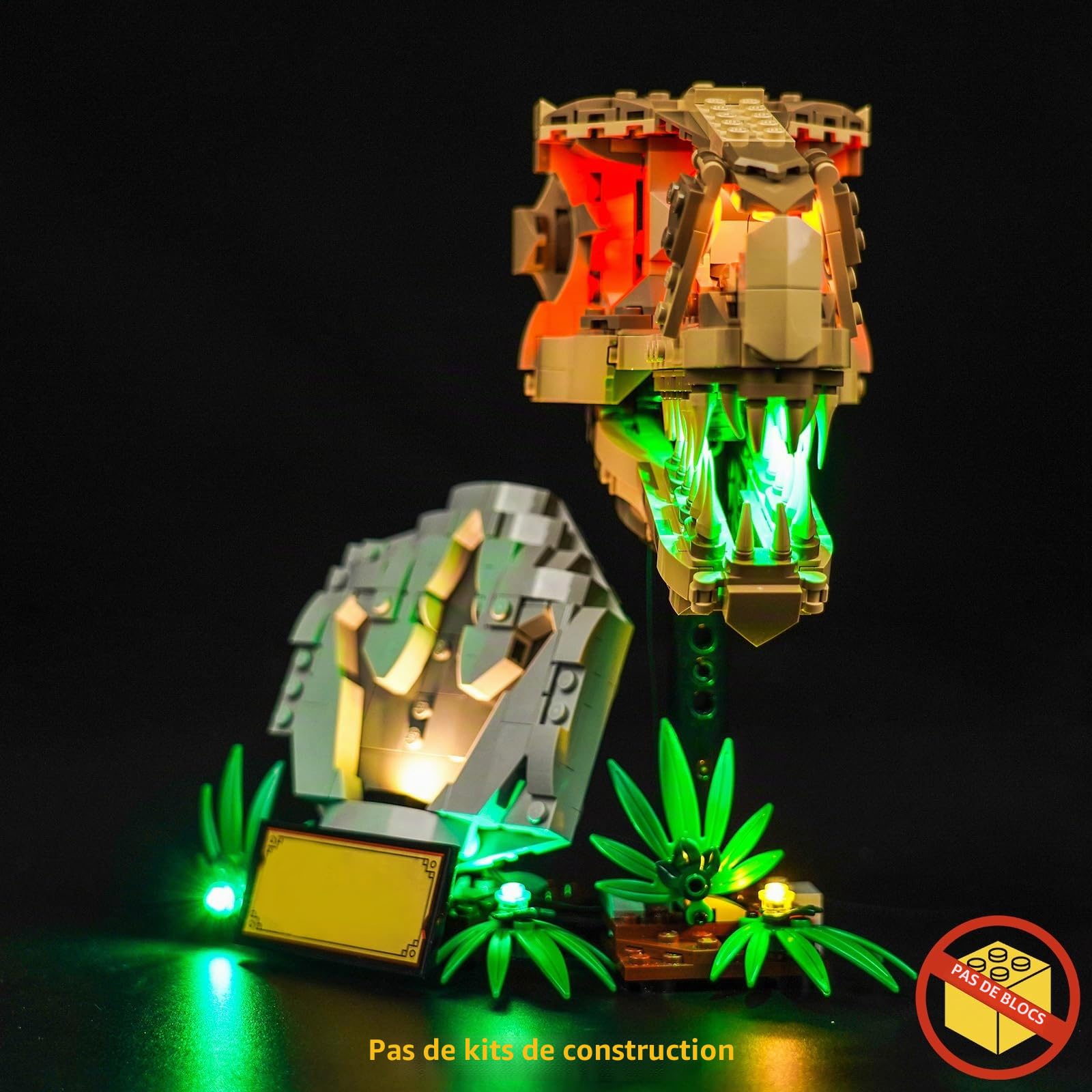 BrickBling Kit d'Éclairage LED pour Lego 76964 Dinosaur Fossils : T. Rex Skull - Éclairage Décoratif pour Crâne de T. Rex, Jouet Créatif (Pas de Lego Inclus)