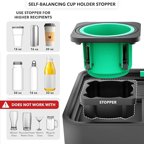 Miniatura 3 de CouchConsole Bandeja original  Almacenamiento y organizador para sofá de bebidas y aperitivos con reposabrazos, mesa con soporte para teléfono,