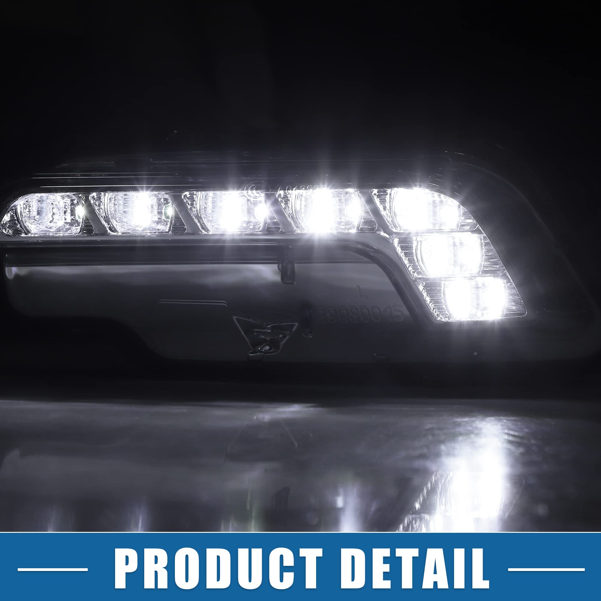 A ABSOPRO Luz De Circulación Diurna LED Para Mercedes-Benz E350 10-16 1 Par | Plástico, Luz Blanca, Carcasa Negra, 13.5V, 11W, 25.5x9.5x10.5cm, OE:2128200756/856, Para E550 10-16, Para E63 para AMG 10-15