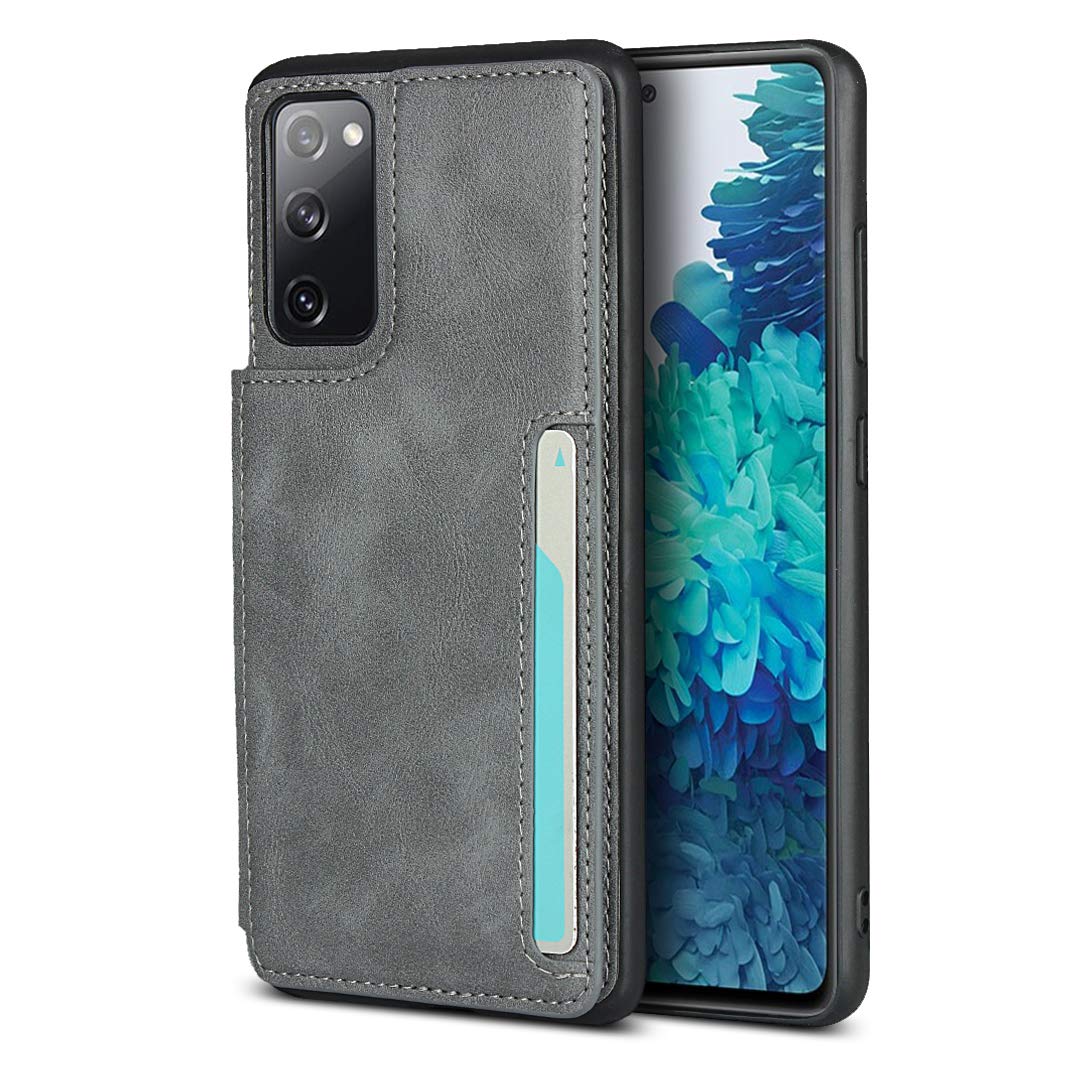 Sailortech for Galaxy S20 FE 5G Wallet Card Case Premium PU Leather Case with Card Slots, Kickstand, Wrist Strap, Double Magnetic Buckle Back Flip Cover for Samsung Galaxy S20 FE - Grey