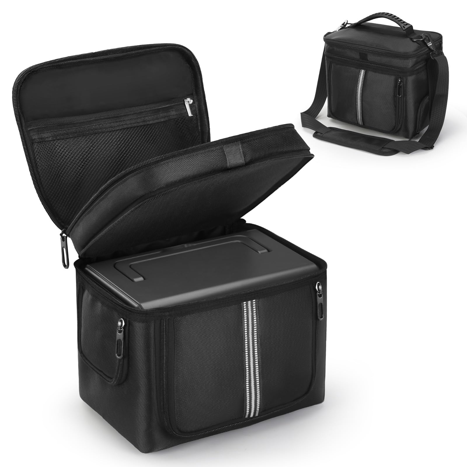 OURHZTB Tragetasche kompatibel mit BLUETTI Solargenerator EB3A, 268Wh tragbare Powerstation, Outdoor-Reise-Aufbewahrungstasche mit Schultergurt, zweilagige Taschen für Ladekabel und Zubehör