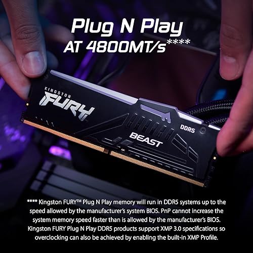 Miniatura 3 de Kingston Fury Beast RGB 64GB (2x32GB) 6400MTs DDR5 CL32 Memoria de escritorio  AMD Expo  Kit de 2  KF564C32BBEAK2-64