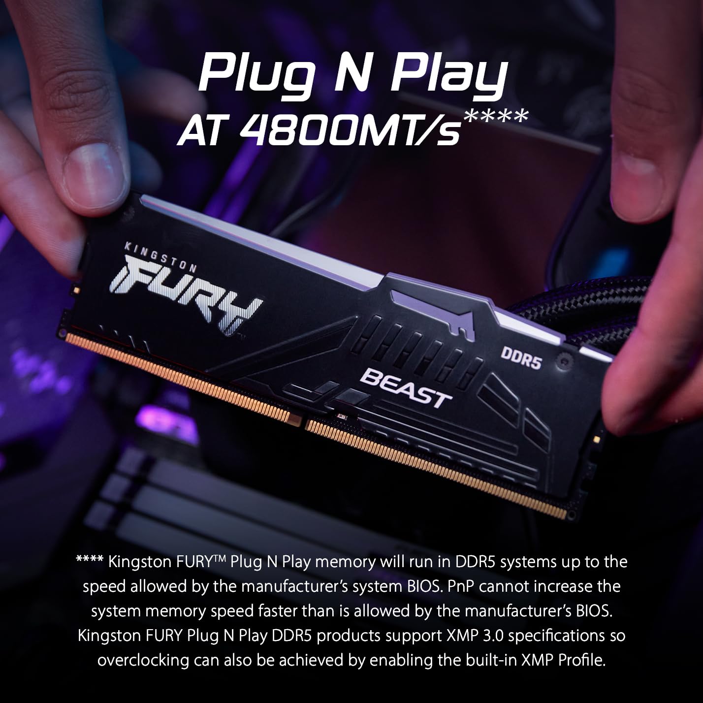 Kingston Fury Beast RGB 32GB (2x16GB) 6000MHz DDR5 CL30 Desktop RAM Black