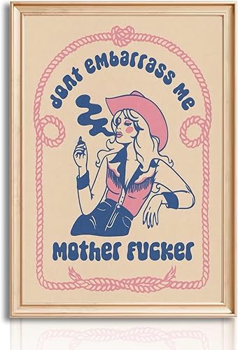 Arte de pared vintage de vaquera, con citas geniales, pinturas en lienzo retro para habitación, imágenes estéticas, decoración de pared, pósteres