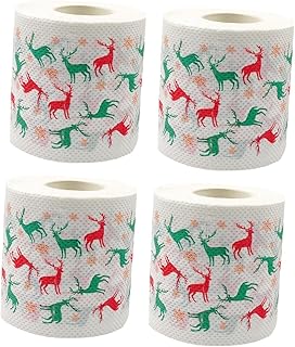 Didiseaon 4 Rolos De Papel Impresso Rolo De Papel De Banho Papel Higiênico De Natal Decorações De Papel Higiênico De Natal Tecido Higiênico Colorido Papel De Seda Colorido Guardanapos