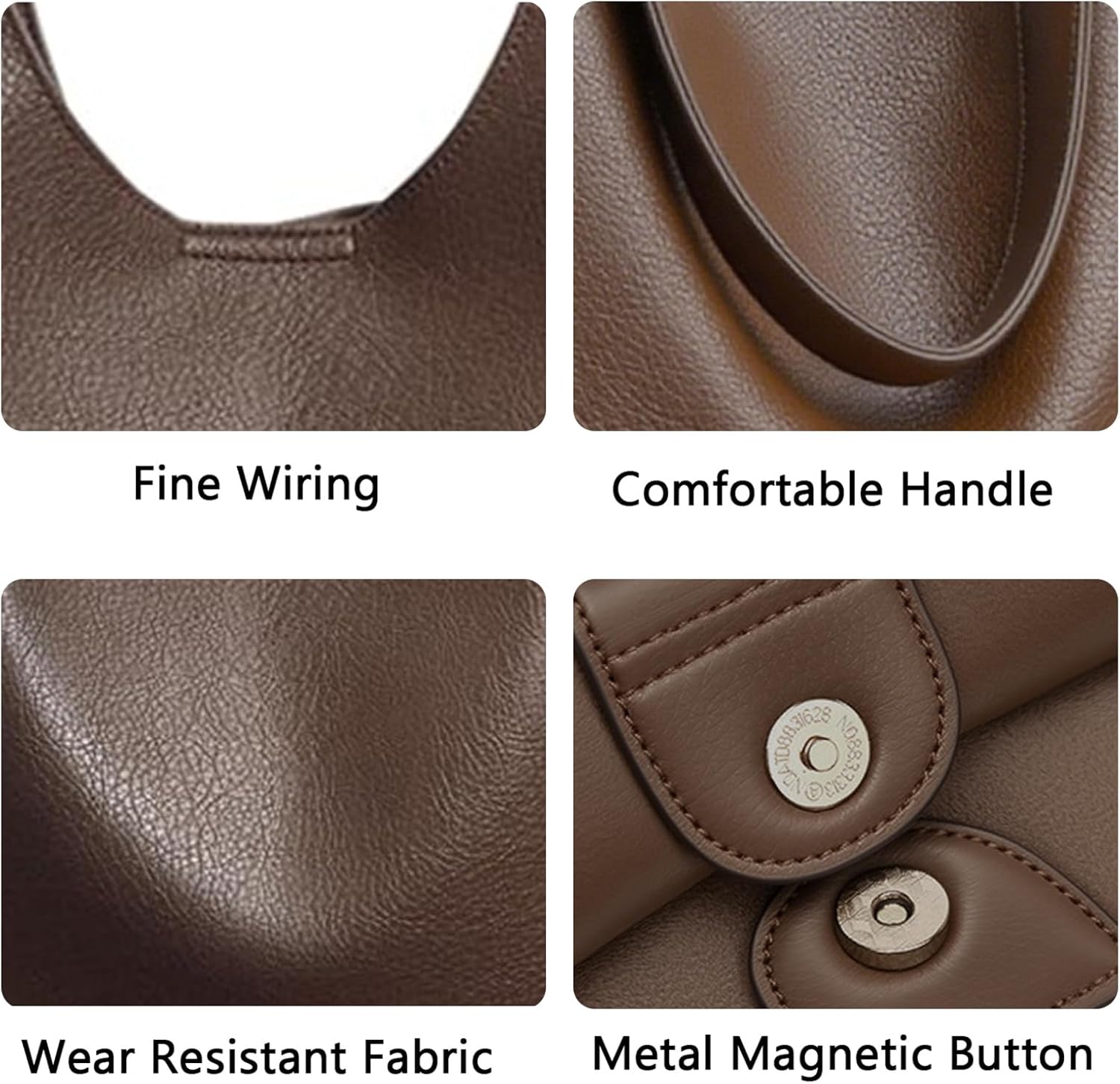 Hobo Tote Bags for Women Casual Slouchy Shoulder Bag Trendy Vegan PU Leather Suede Purse Handbag for Work Weekender Travel - Image 5