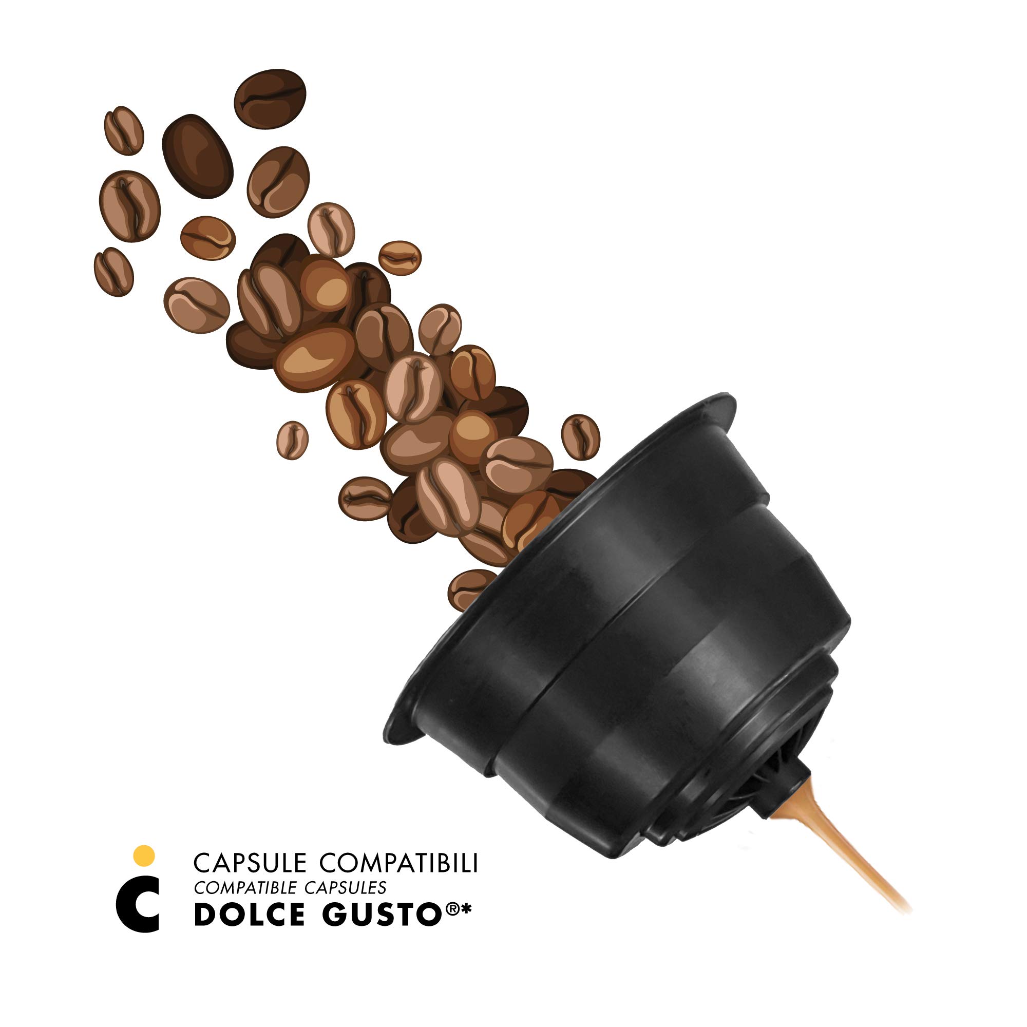 Dolce Gusto, 96 kapsułek do kawy z Dolce Gusto skombpatible - Il Caffè Italiano - mieszanka Roma, intensywność 10