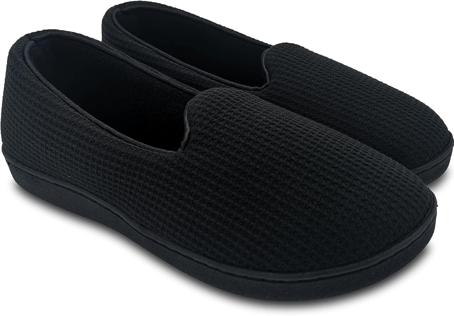 ofoot Womens Comfortable Memory Foam House Slippers Indoor Flat Shoes With Back Cotton Terry Cloth Lining Non Slip Soles