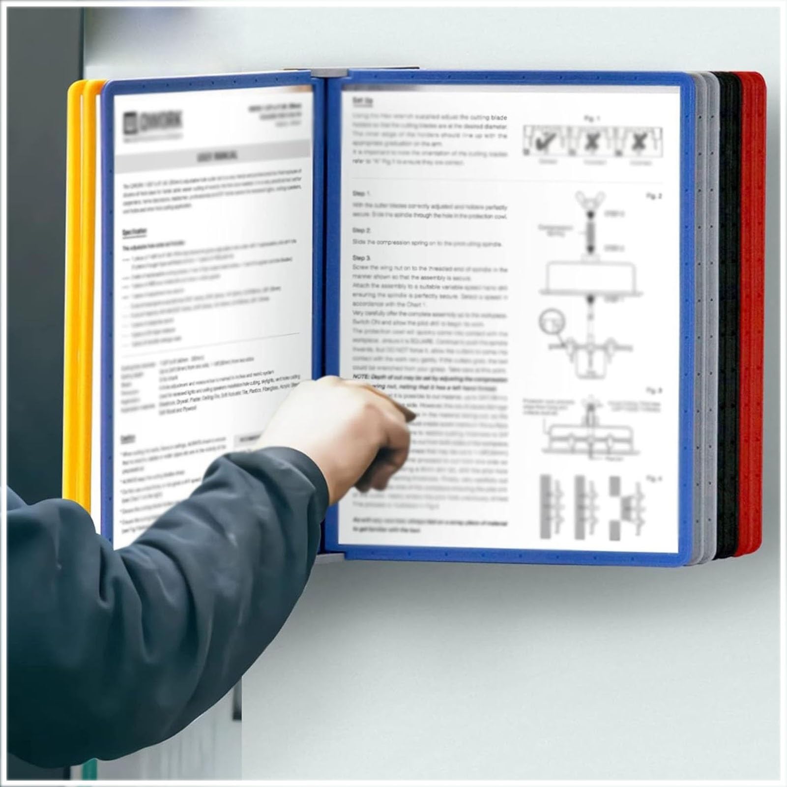 JYBNBBE Multi-Page folders, PVC 20 Double-Sided Display Pockets, Metal Flip and Find Reference Color Document Holder