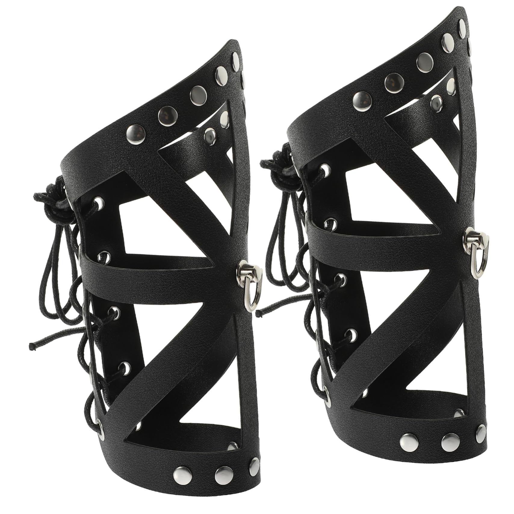 GALPADA Artificial Leather Arm Guards Punk Style Wristband Comfortable Binding Strap for Cosplay