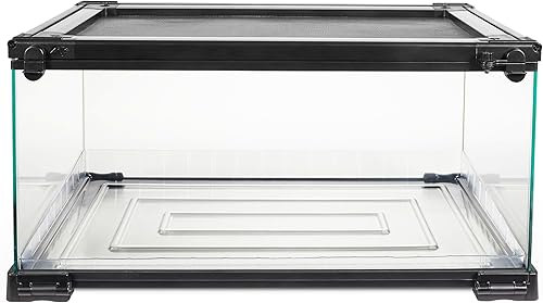 Miniatura 1 de Zilla QuickBuild - Hábitat de terrario de vidrio para reptiles de 10 galones con bandeja de ropa de cama para geckos, serpientes, lagartos, ranas,