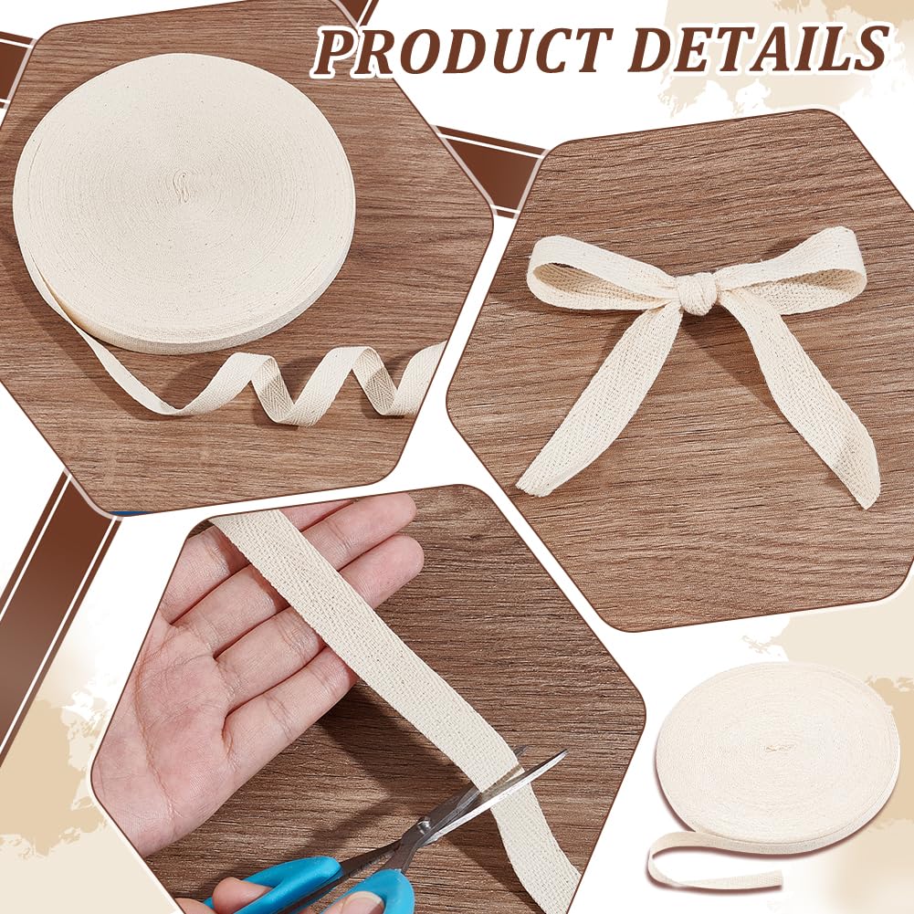 Nastro A Spina Di Pesce In Cotone - 3 Rotoli 1cm Per Cucito Fai Da Te, Crafting | Bias Tape Naturale