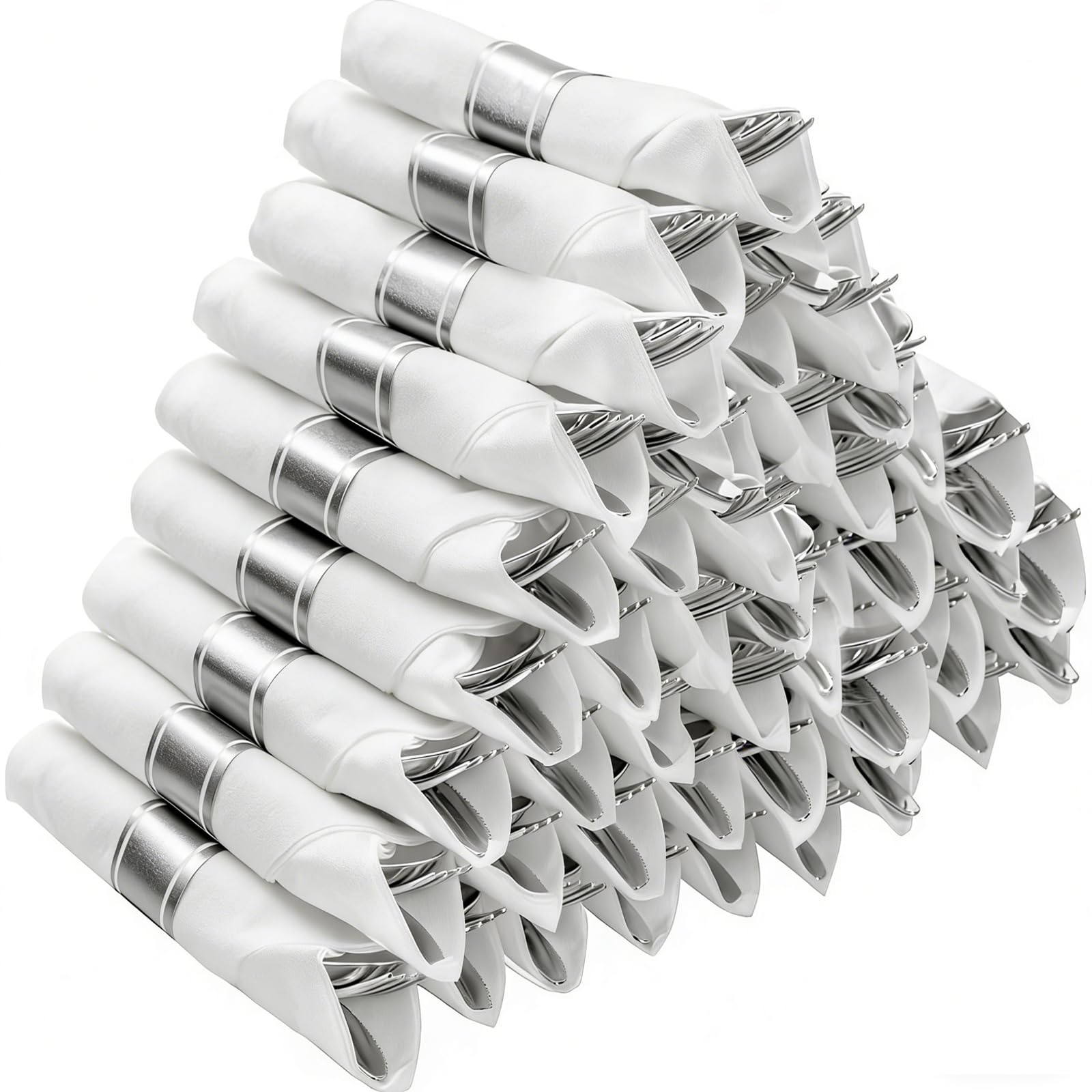 Disposable Silverware Set - 100 Forks, Knives, Spoons -12 Disposable Silverware Set - 100 Forks, Knives, Spoons -12