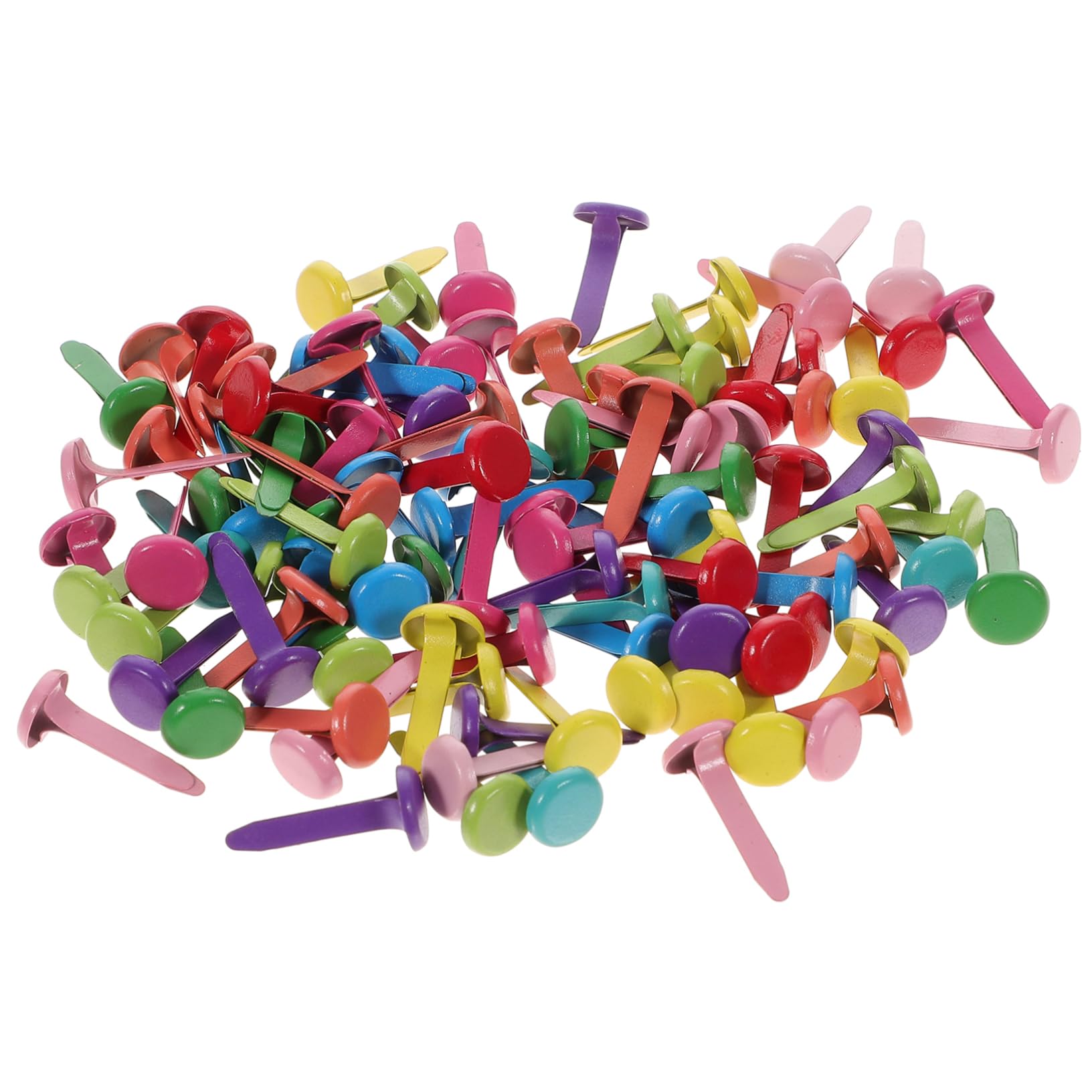 IWOWHERO Craft DIY Brads 600pcs 100/bag 8x17mm Paper Fasteners Metal Brads for Scrapbooking Handcraft Mini Brads Pack