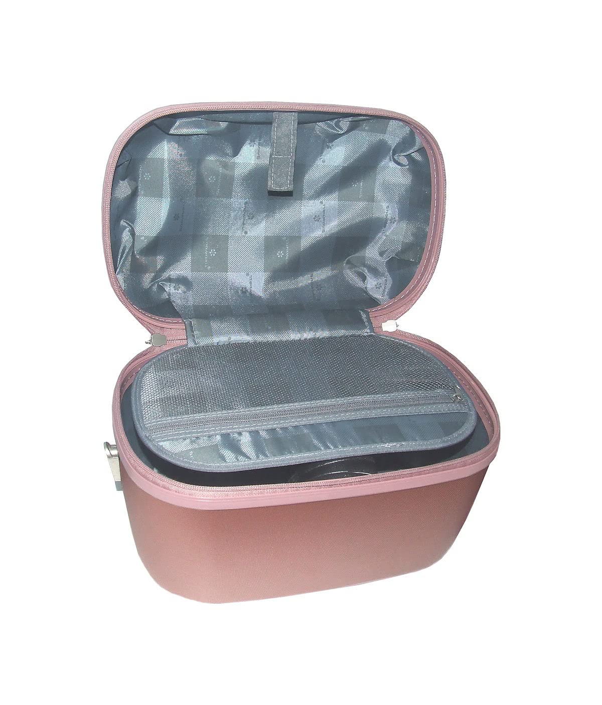 Vanity Twarde Case Różowy z uchwytem i paskiem na ramię - Kosmetyczka, Makijaż-Snowball, Różowy, Vanity case i piórnik, makijaż