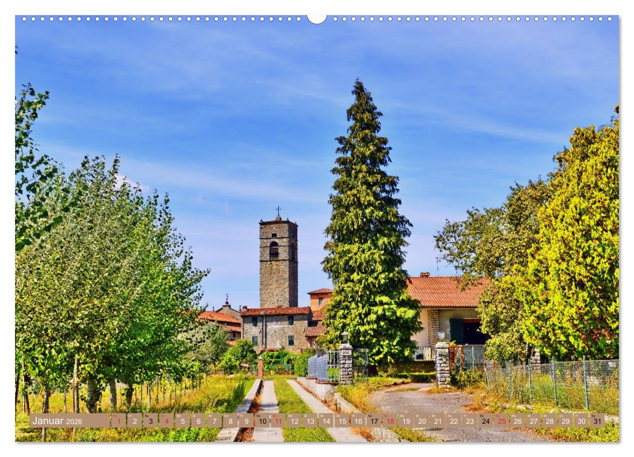 Garfagnana, Impressionen aus dem Norden der Toskana (hochwertiger Premium Wandkalender 2026 DIN A2 quer), Kunstdruck in Hochglanz: Zauberhafte Schönheit der Nord-Toskana (CALVENDO Orte)