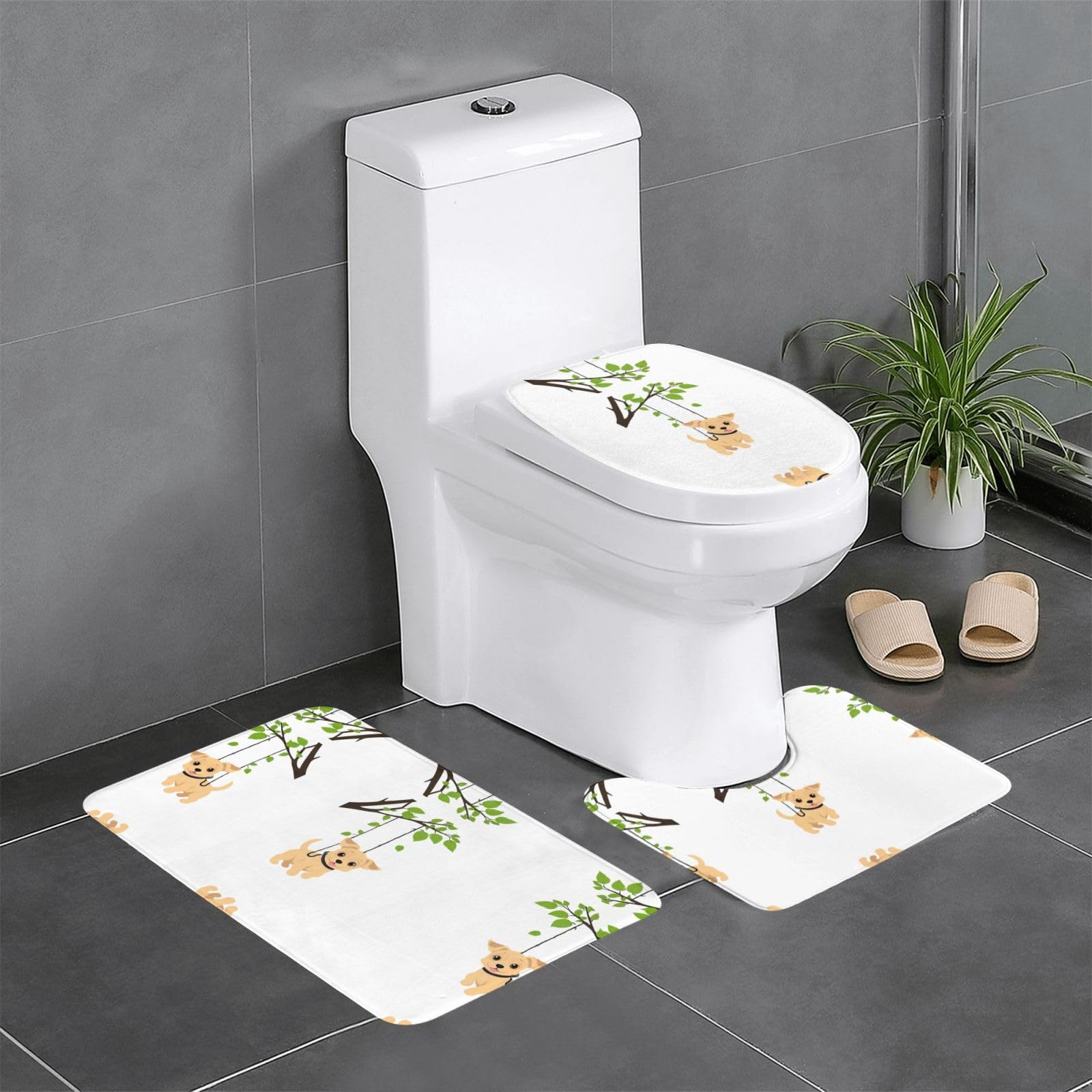 Tapis de salle de bain faciles à nettoyer et absorbants (x3)