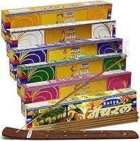 Vista 10 de Satya - Paquete variado de varillas de incienso #3 y soporte para varillas de incienso con 6 fragancias más populares