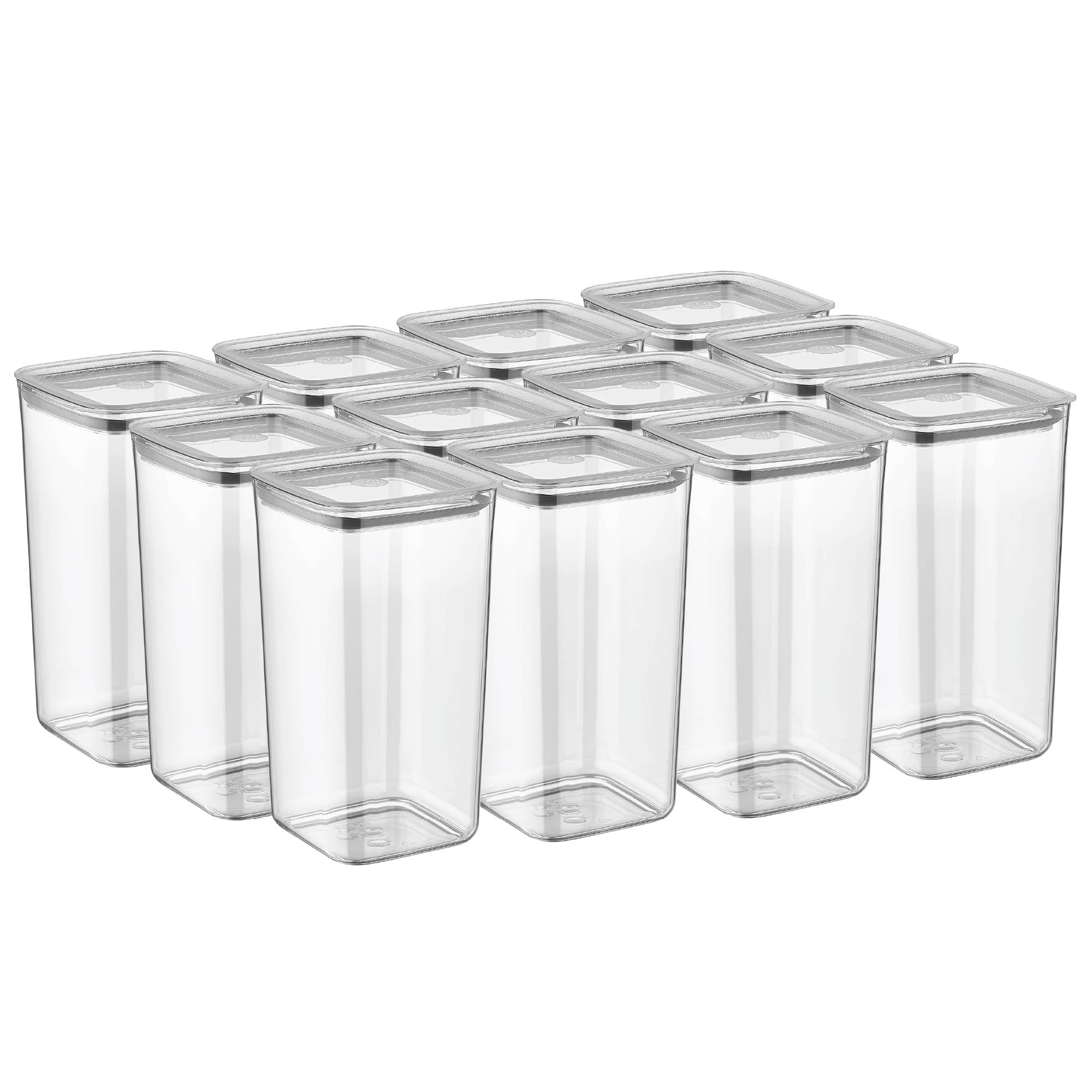 Vip Ahmet Juego de 12 recipientes herméticos para cocina y despensa, sellado al vacío, sin BPA, para cereales, harina, pasta y especias, 1,2 l