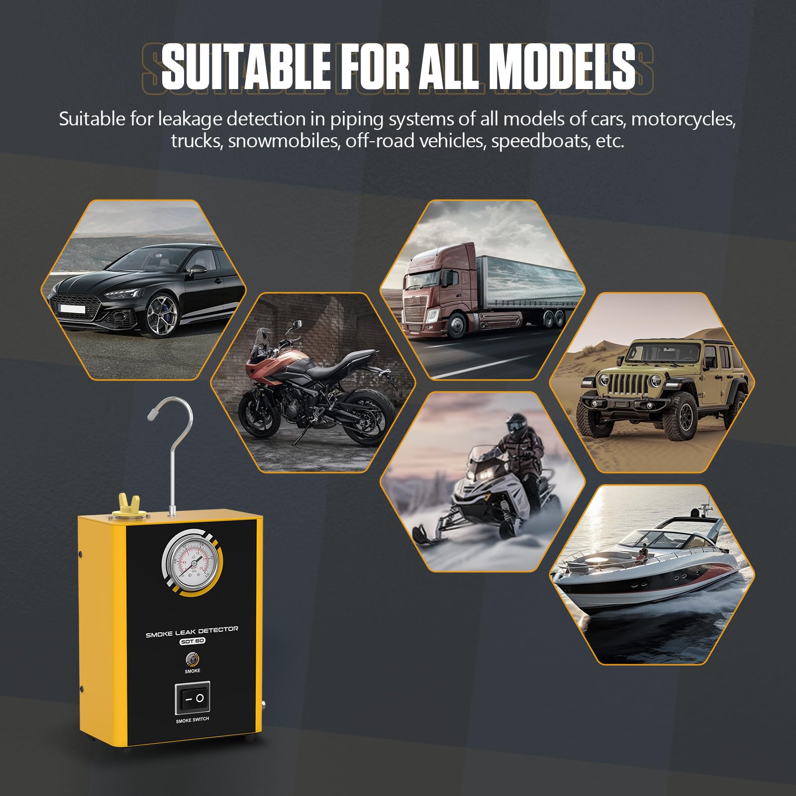Detector de Fugas de Humo, comprobador de Fugas EVAP SDT60, detectores de Fugas de Combustible, comprobador de Fugas de vacío, comprobador de Fugas de máquina de Humo EVAP para tuberías de automóvil