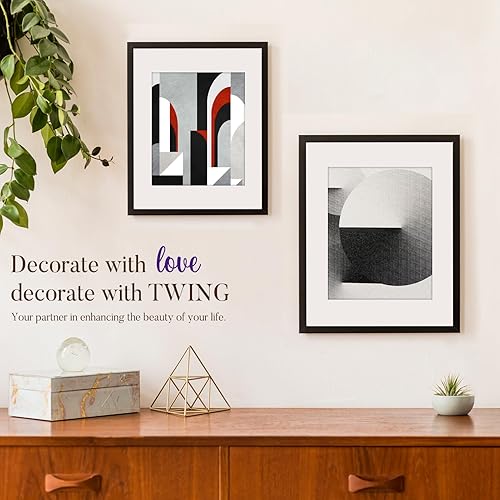 Miniatura 6 de TWING Marco negro de 12 x 16 pulgadas, paquete de 3 marcos de fotos grandes para galería de fotos de 8.5 x 11 pulgadas con paspartú o de 12 x 16