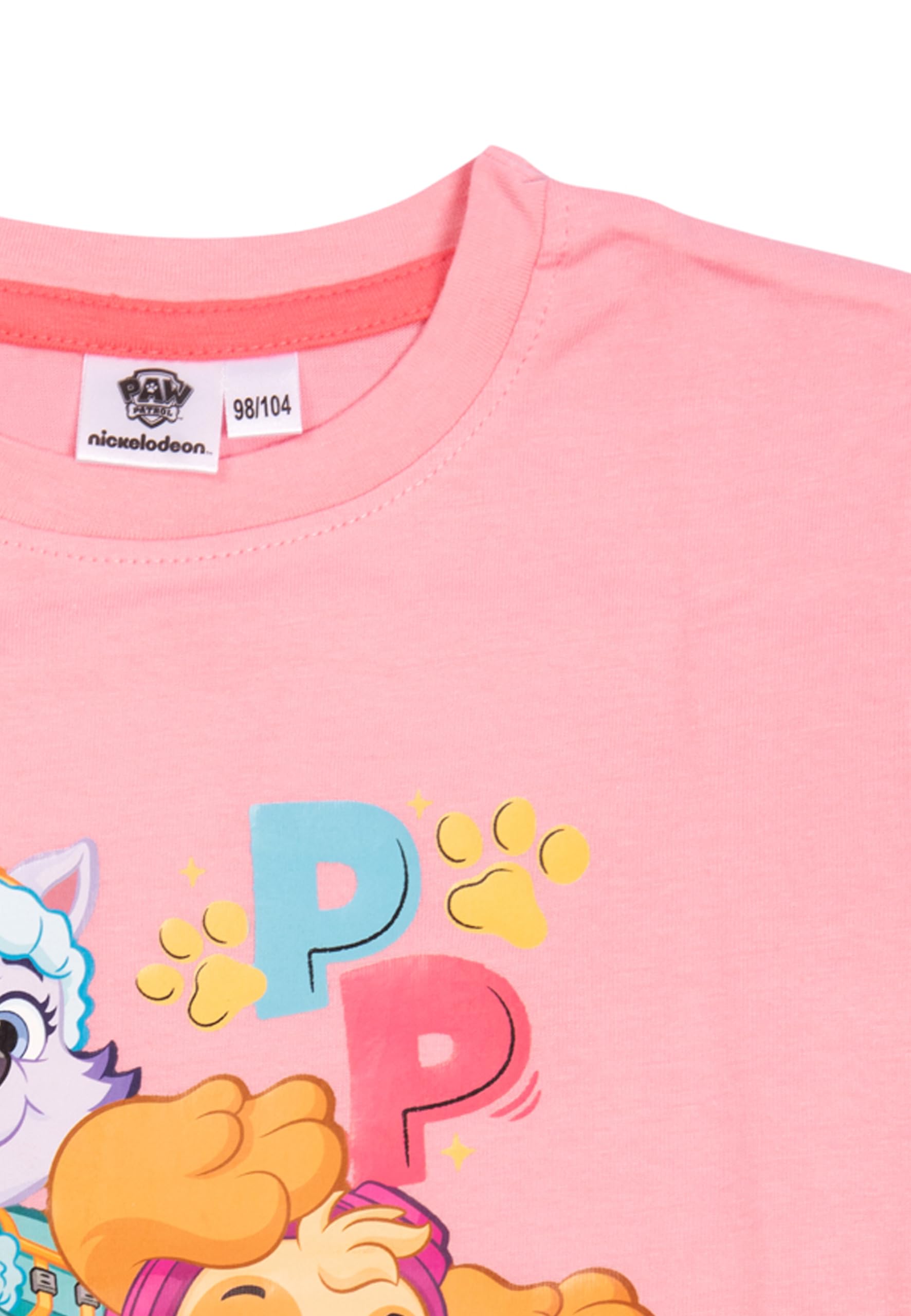 Psi Patrol T-Shirt dla dziewczynek Skye & Everest - Friends dziecięca koszulka z krótkim rękawem różowa