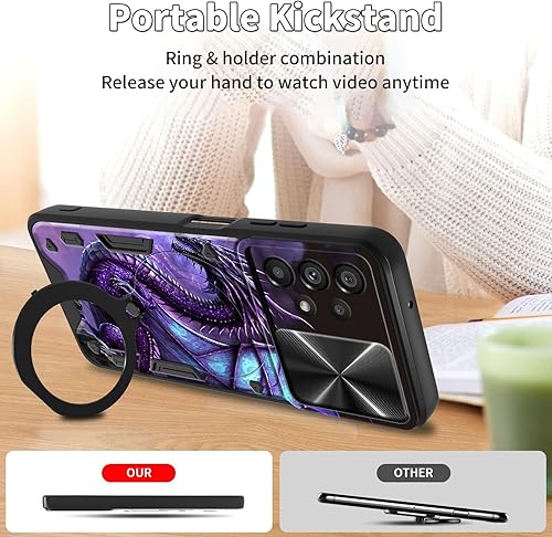 Vista 28 de Funda protectora híbrida para Samsung Galaxy A53 5G de 6.5 pulgadas y anillo giratorio de 360 grados, función atril, híbrida, de doble capa