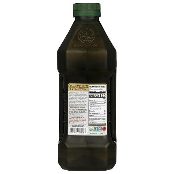 Pompeian Robust Organic Extra Virgin Olive Oil - 48 Fl Oz - First Cold Pressed Olive Oil for Cooking - Full-Bodied Taste for Dressings and Marinades