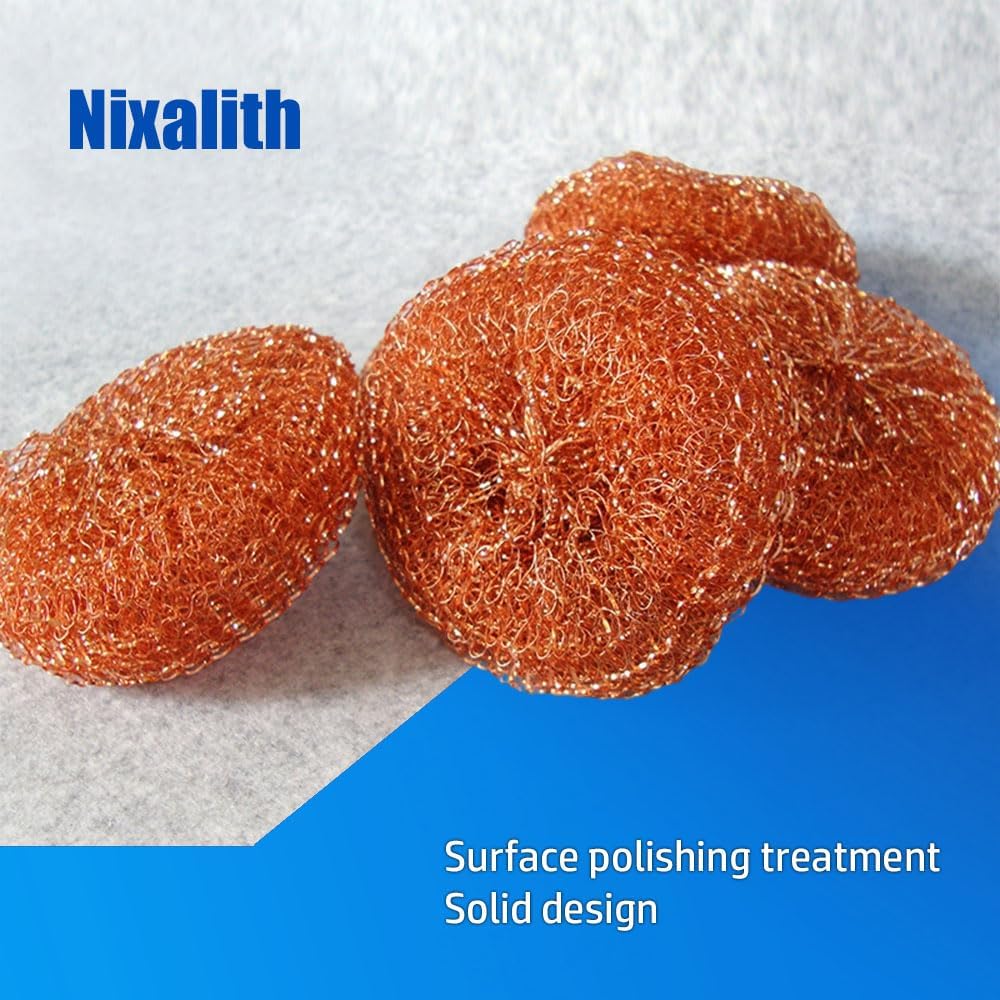 Nixalith Copper Solder Tip Cleaner, Wire Cleaner Sponge Ball, Coiled Sponge Tip Cleaner,Dia. 80mm,Thickness 20mm - (4PCS)